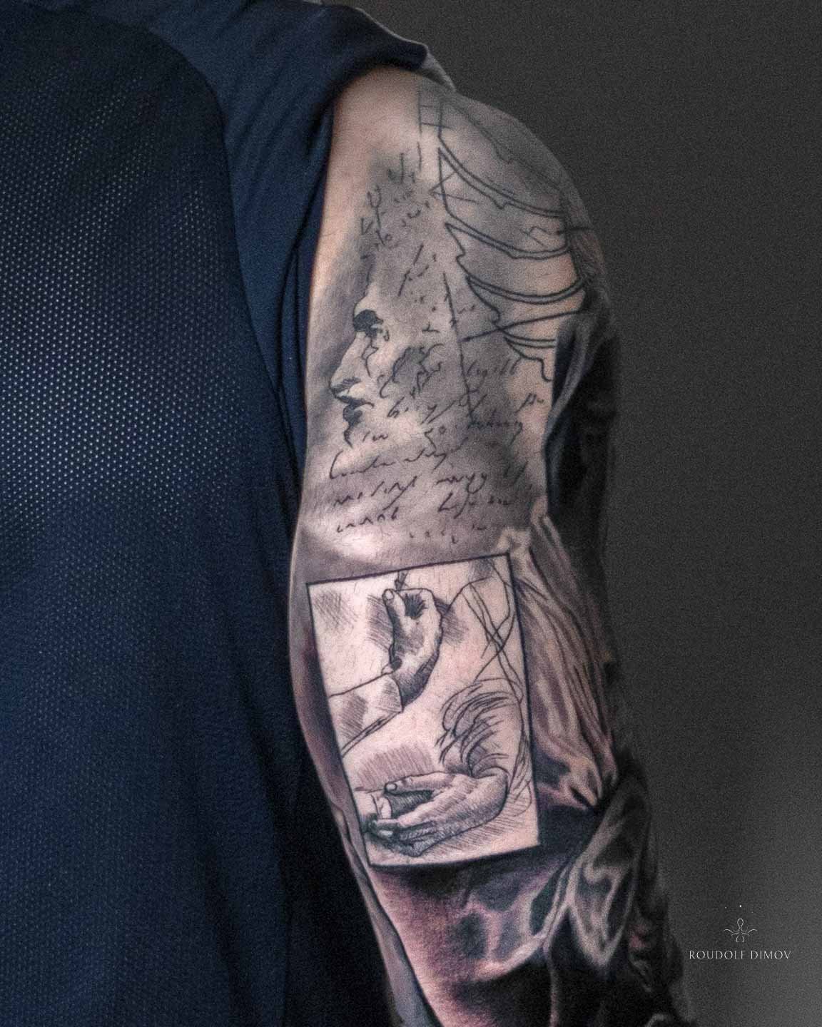 A Renaissance-Inspired Full Sleeve: A Personal Story in Black &amp; Grey Realism