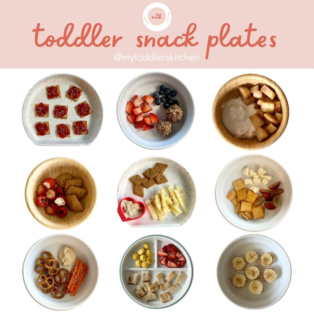 9 toddler snack plate ideas 🎉🍽️ these are examples of plates I like to make at-home for my little one that he really enjoys, and they keep him full in between meals! 

⭐️Comment RECIPE to get the links to the recipes featured here⭐️

Any other ques