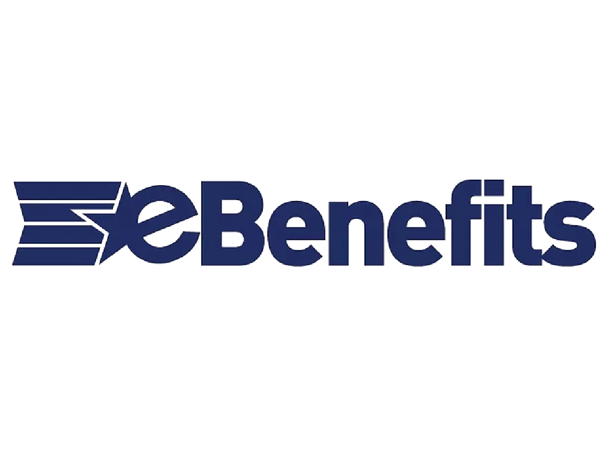 E Benefits logo featuring a star and horizontal lines, with the words 'e Benefits' in bold blue font.