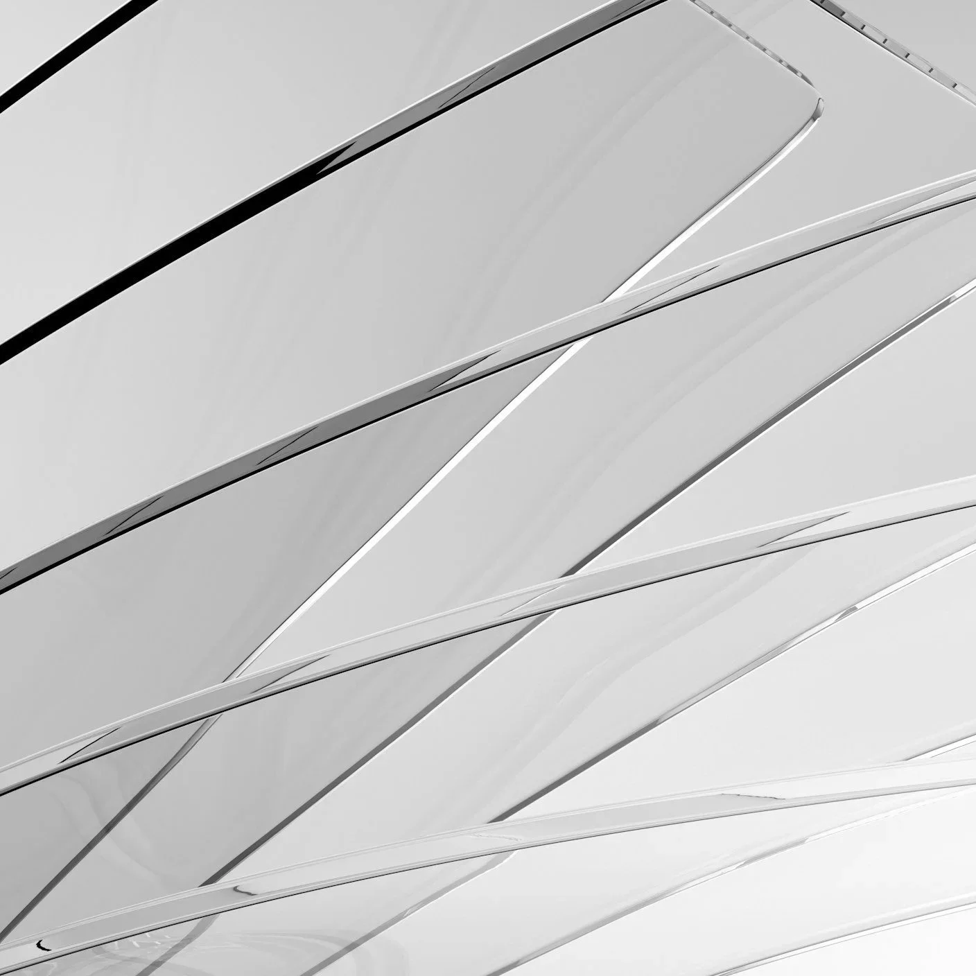 Close-up of a modern architectural structure with repeating curved metal or glass panels.