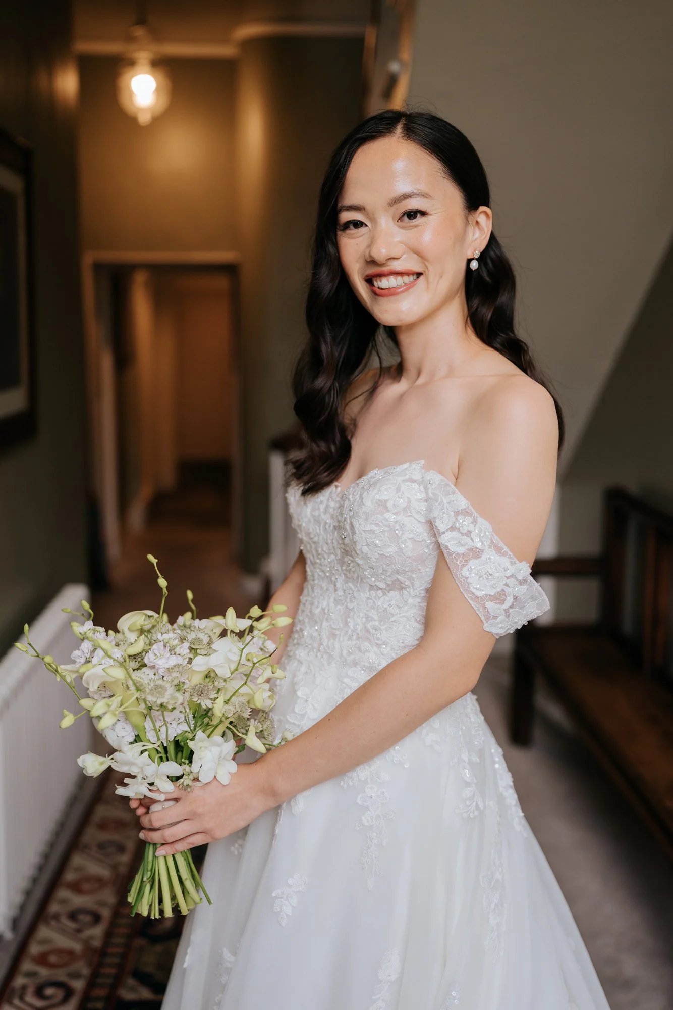 glowy wedding makeup soft hollywood waves wedding hair hampton court palace michael maurer photography