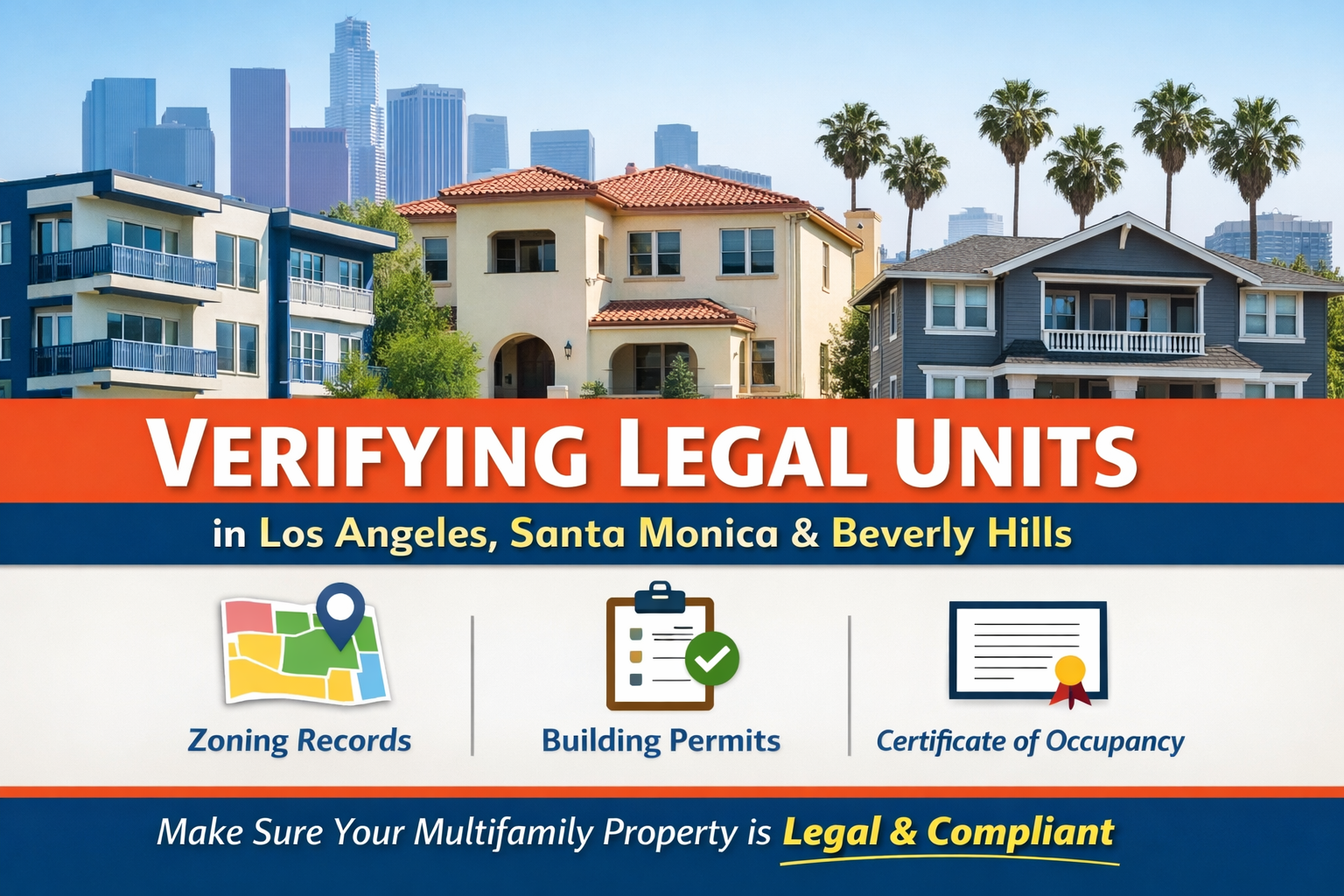 How to verify legal units in a duplex or fourplex in Los Angeles including zoning records, permits, and certificate of occupancy.