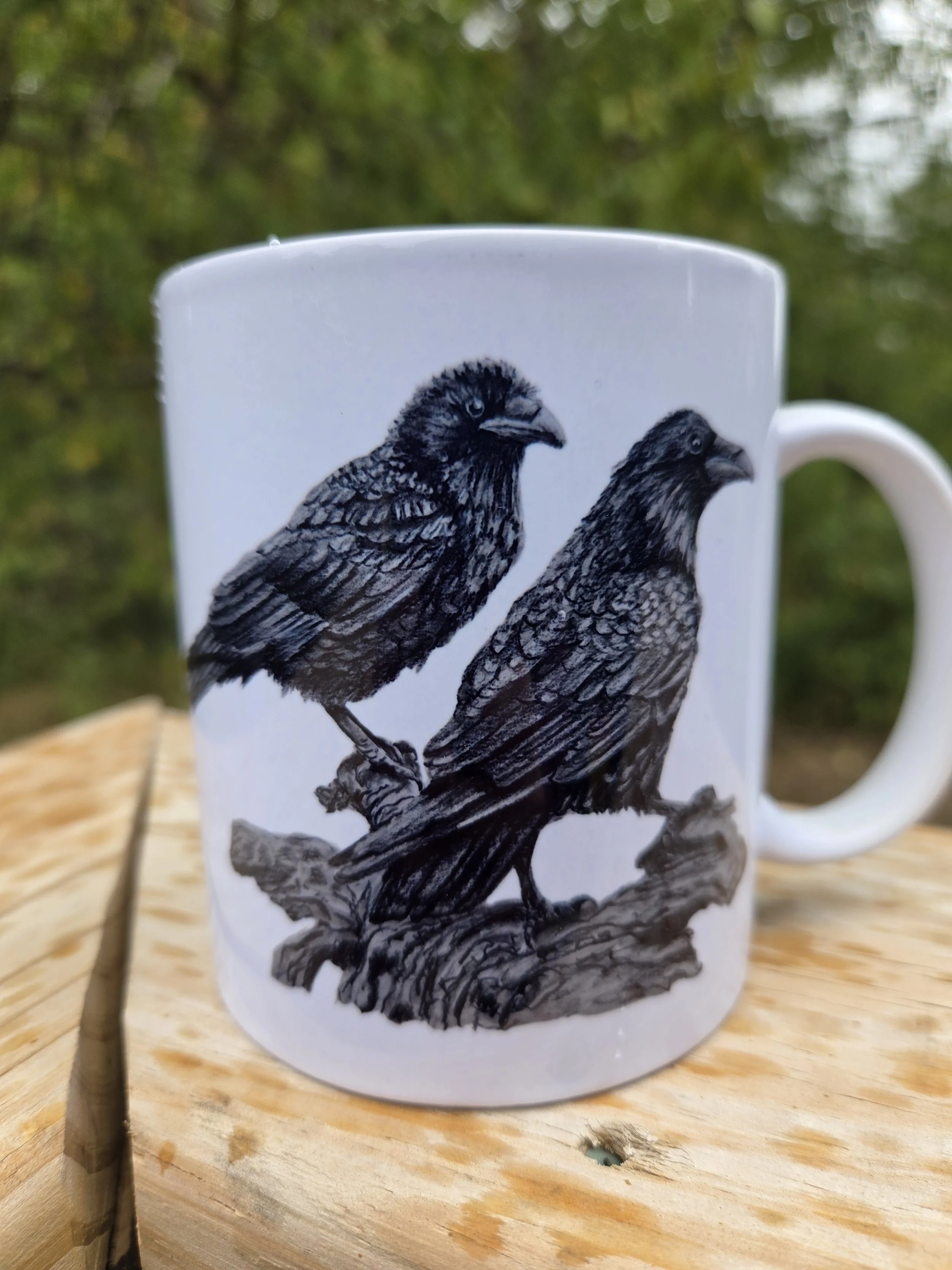 Ravens in Charcoal Original Art Mug