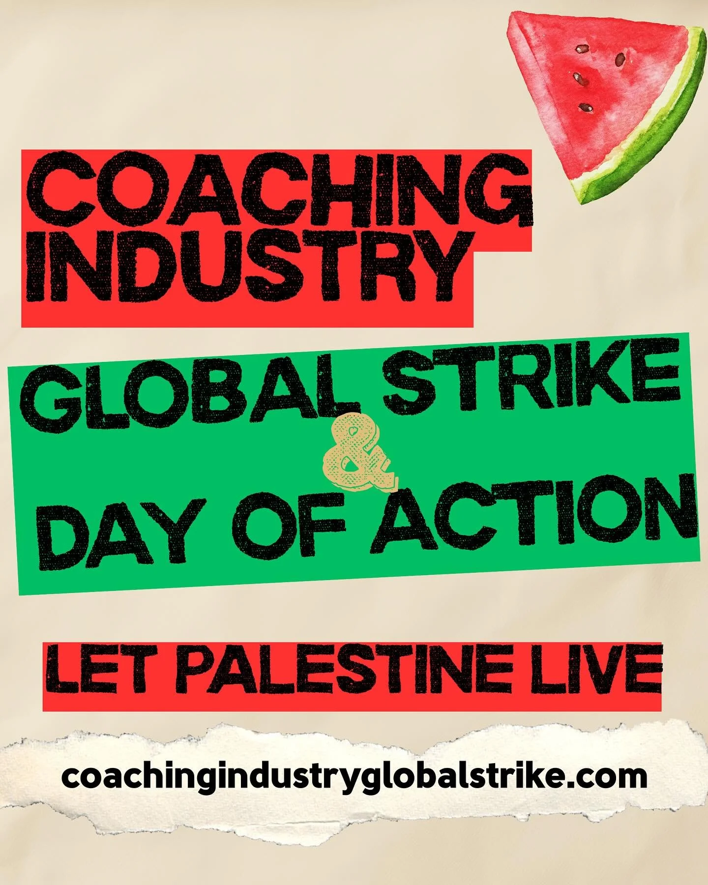 Today, we stop business as usual.&thinsp;&thinsp;
&thinsp;&thinsp;
It is our belief that as coaches, healers, educators, artists, leaders &ndash; we cannot keep selling, teaching, or creating as if people are not being starved, bombed, and erased.&th