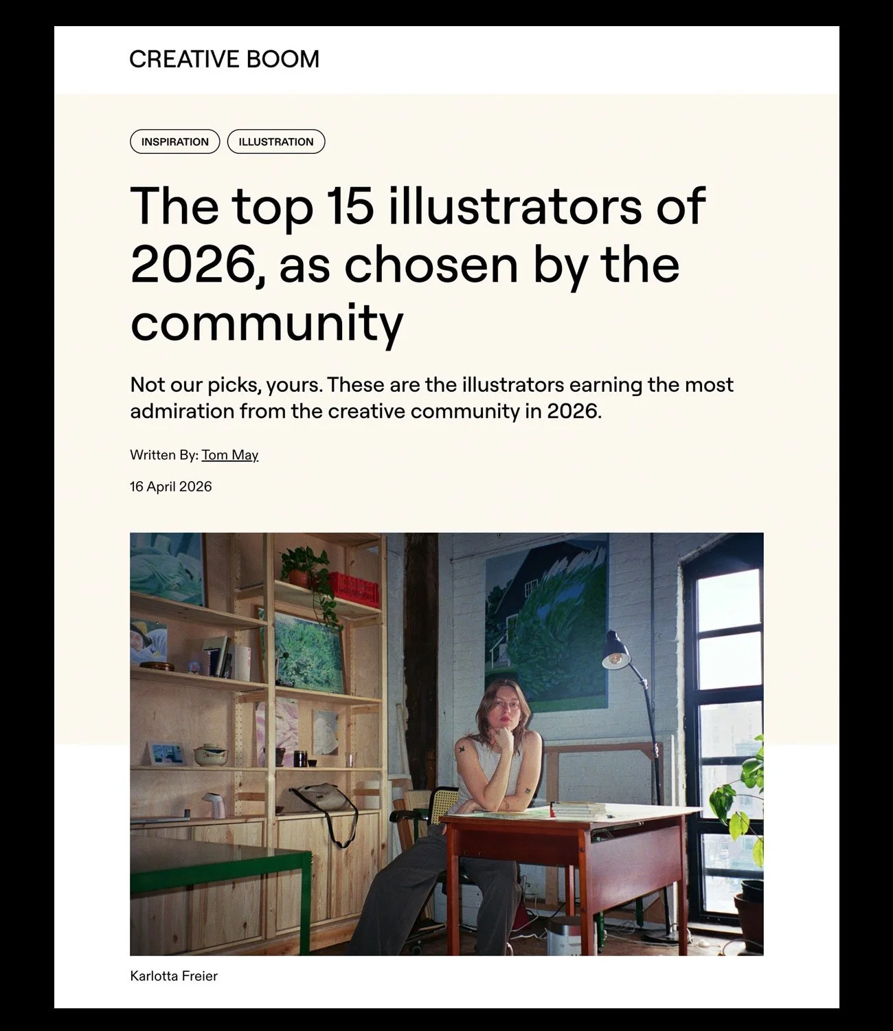 We're thrilled to see both @noma_bar &amp; @javi_aznarez included in the @creativeboom top 15 illustrators of 2026 list. 👏👏👏👏👏👏

A massive congratulations to you both for this well deserved recognition. 

So proud of the incredible work you bot