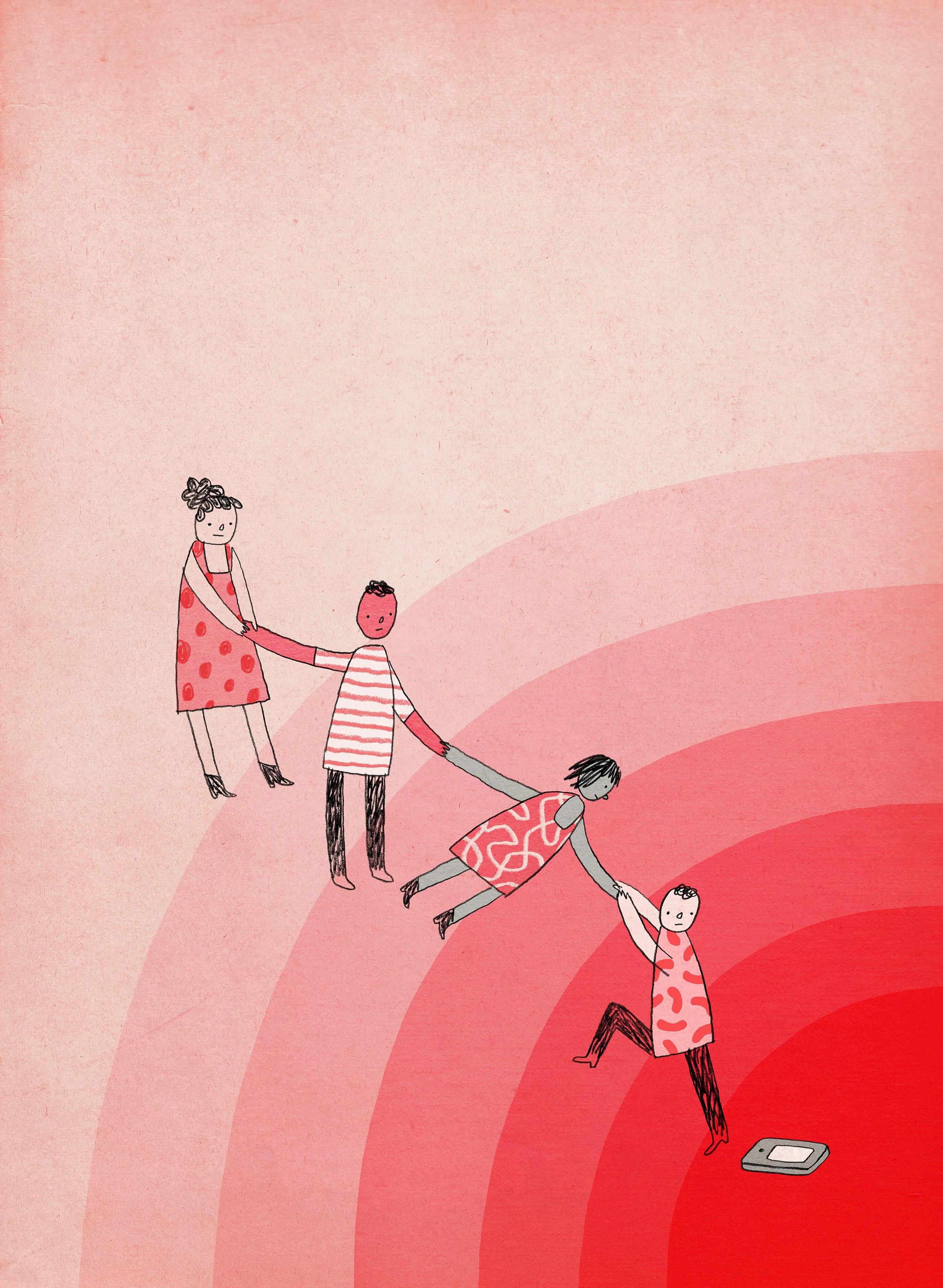 Brian Rea cover illustration for Missouri Baptist University Magazine on Gen Z, smartphone use and student wellbeing