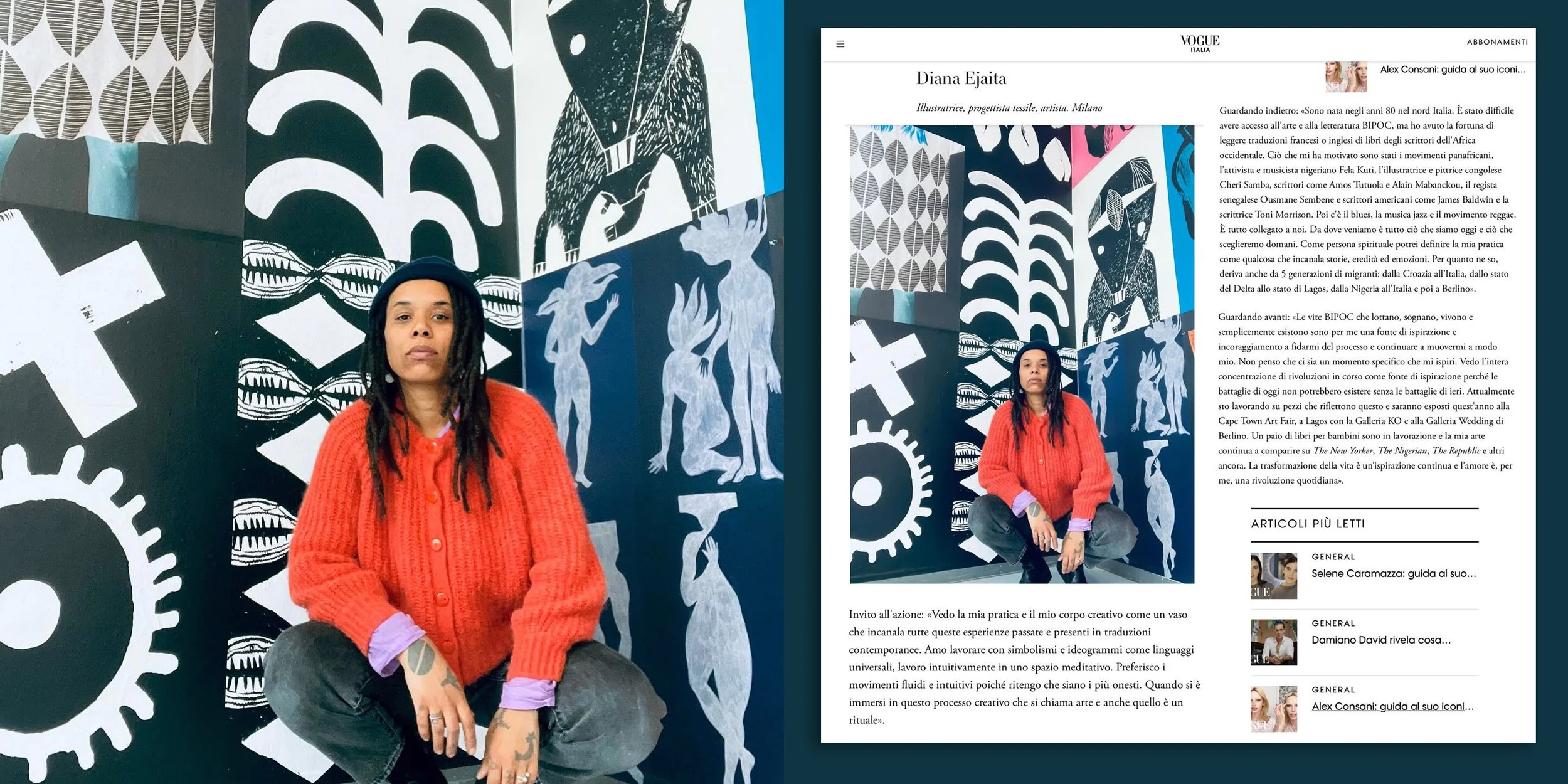 Diana Ejaita featured in Vogue, Italia