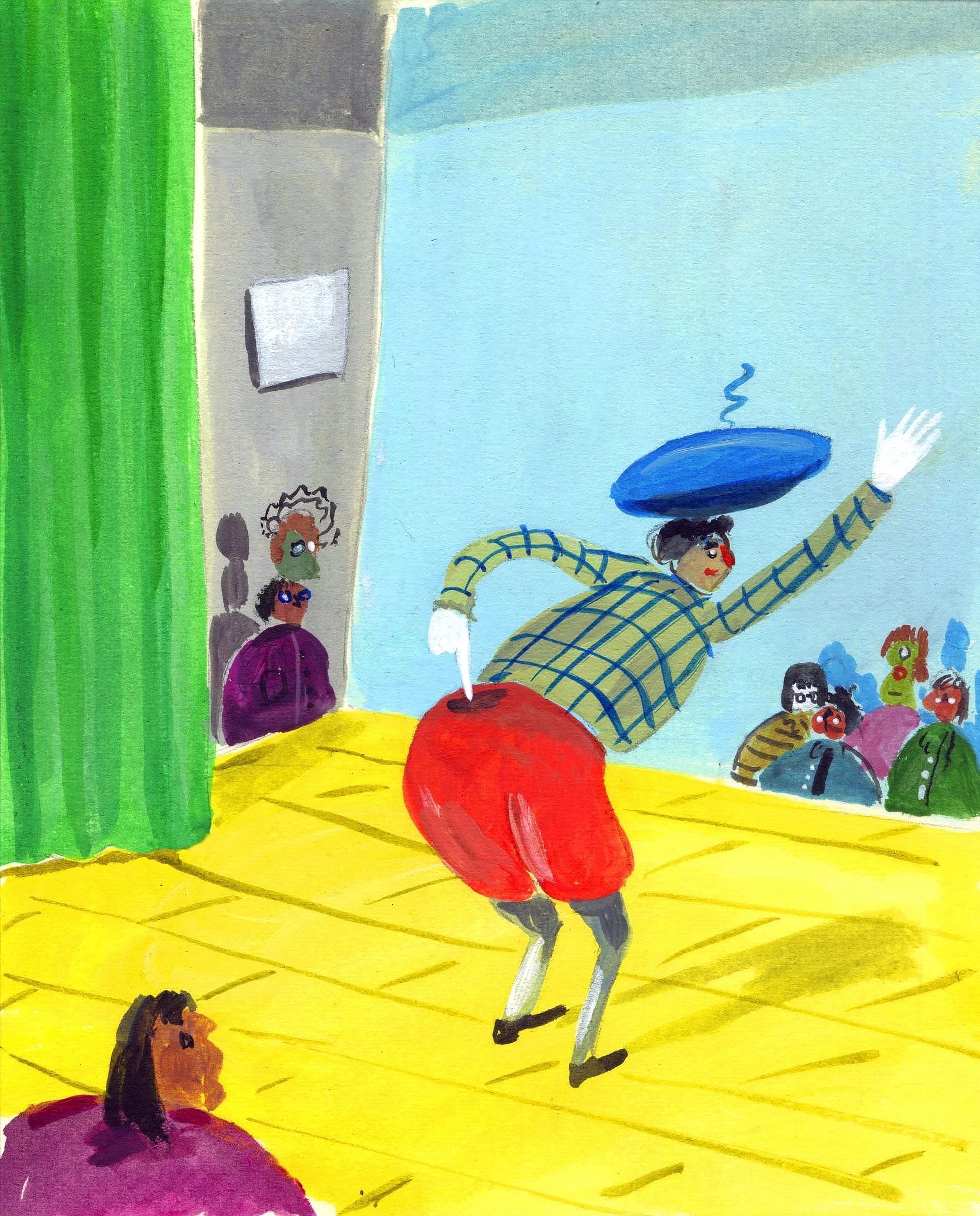 Robert Nicol handcrafted gouache illustration for Bowdoin Magazine showing textured brushstrokes and wonky perspective as an antidote to grey goo digital aesthetics.