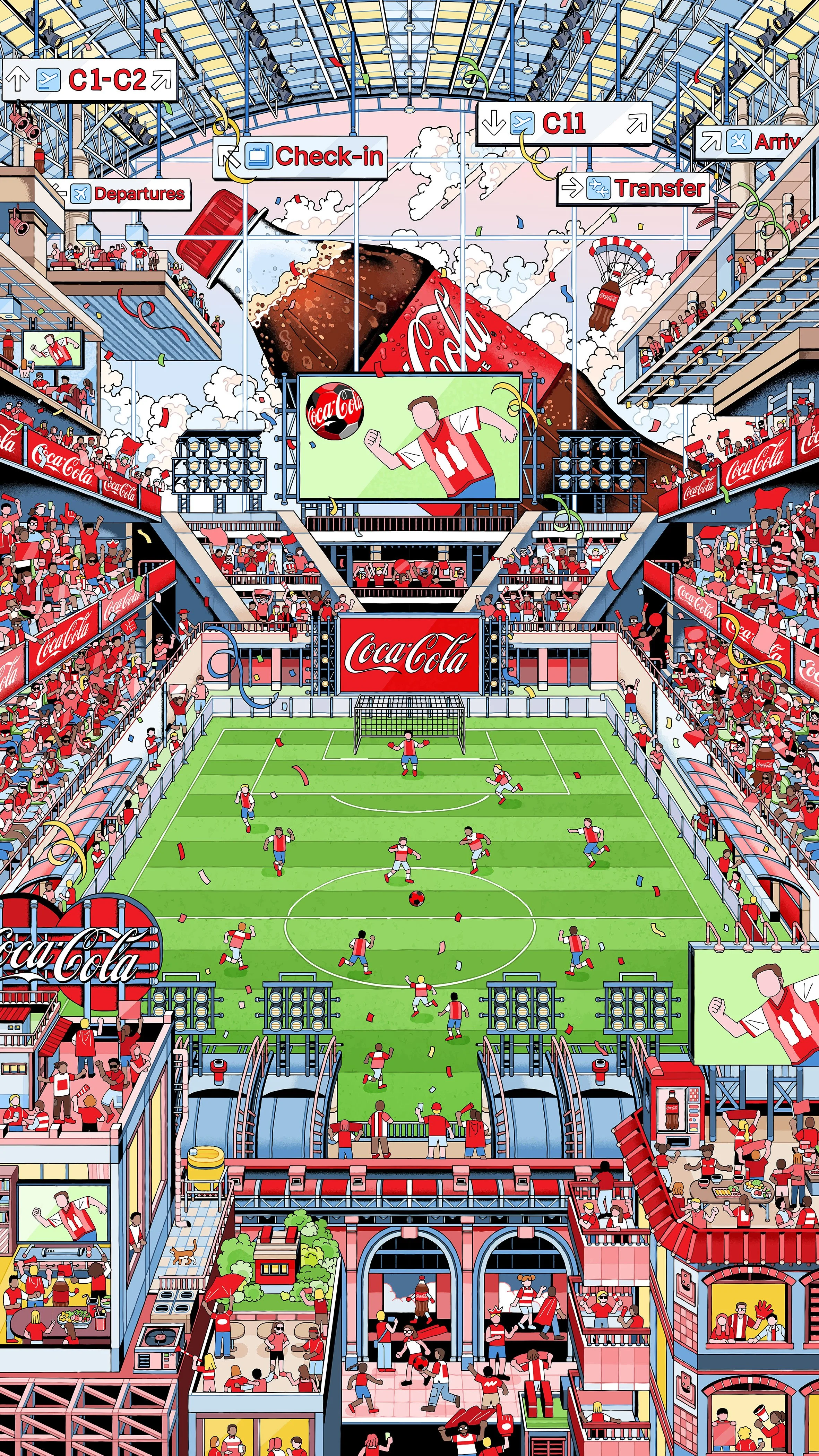 Jisu Choi x Coca-Cola, out now in the wild for the World Cup. ⚽️🏟️
