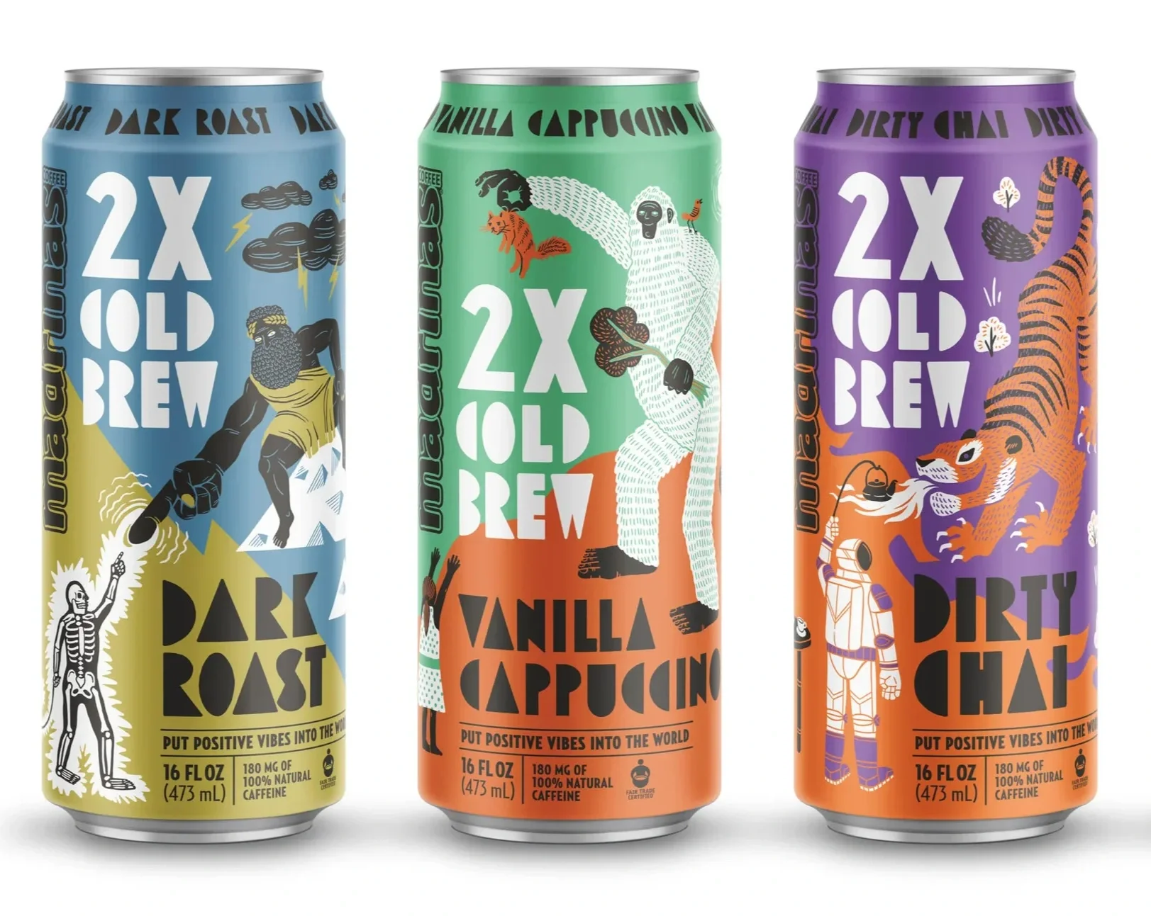 The Madrinas Coffee packaging was designed by Moxie Sozo, a branding and design agency based in Boulder, Colorado. Illustrated by Taylor Holloway.