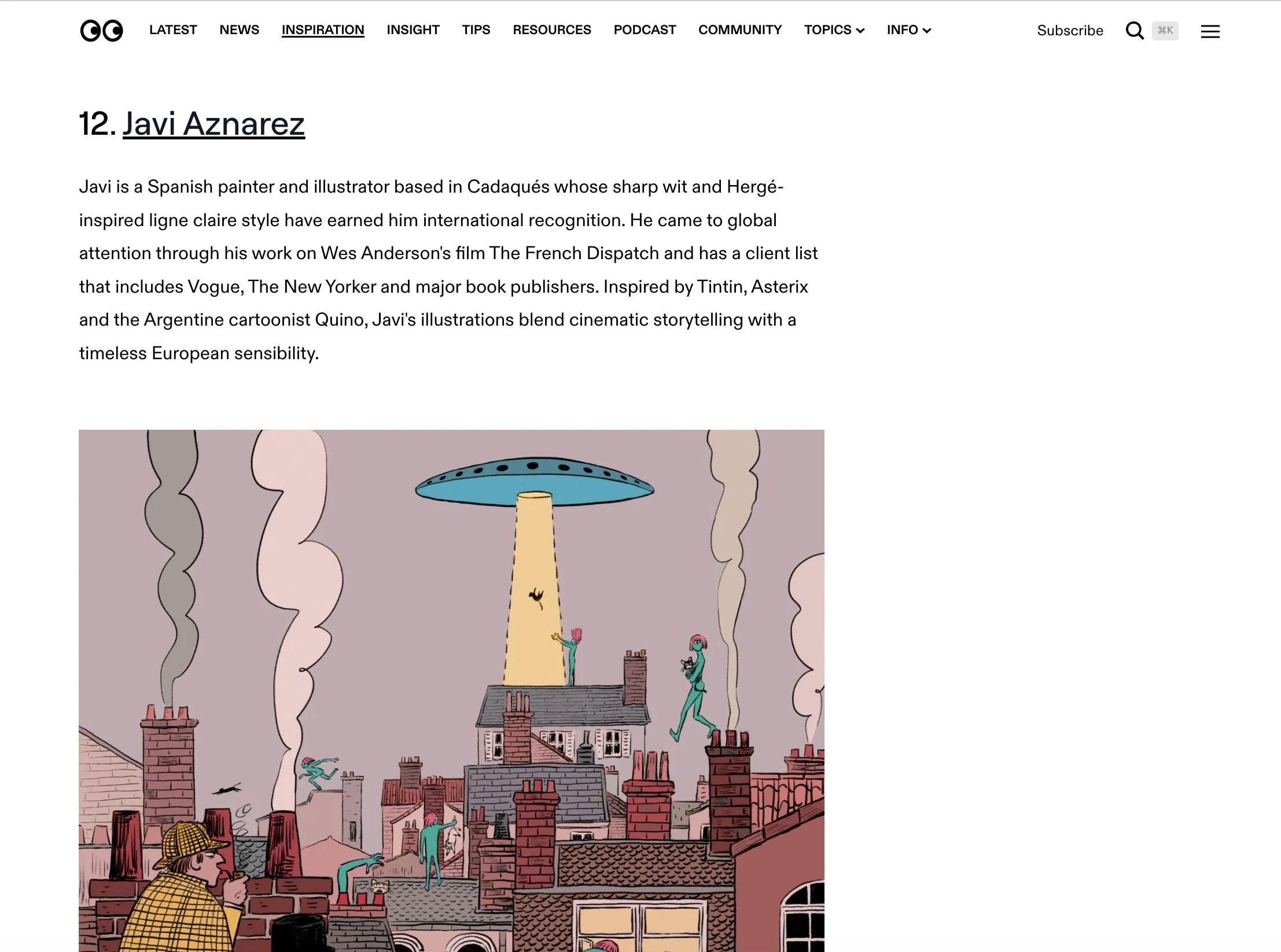 Javi Aznarez creativeboom top 15 illustrators