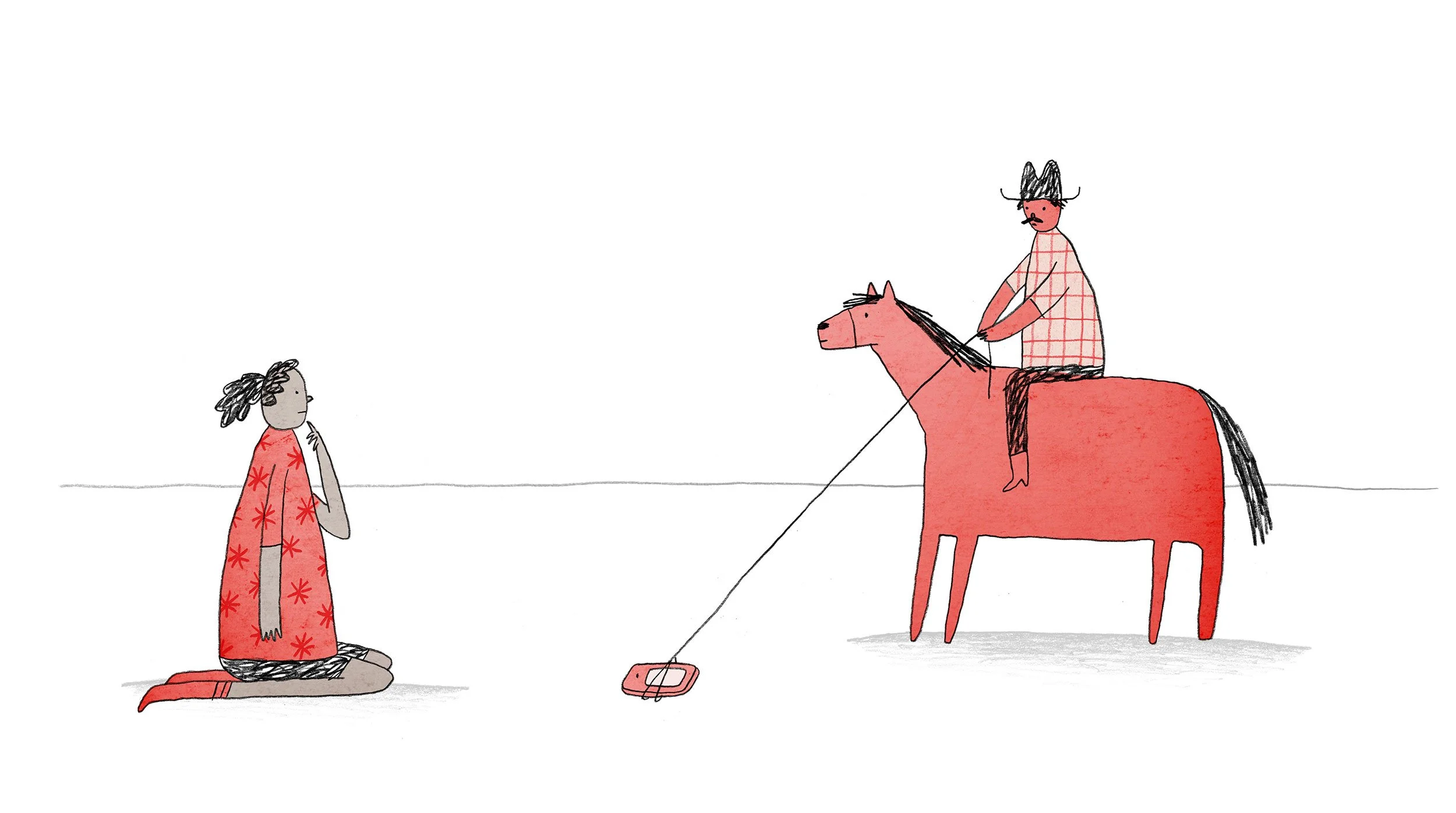 Brian Rea spot illustration for Missouri Baptist University Magazine on phone use, attention and student mental health