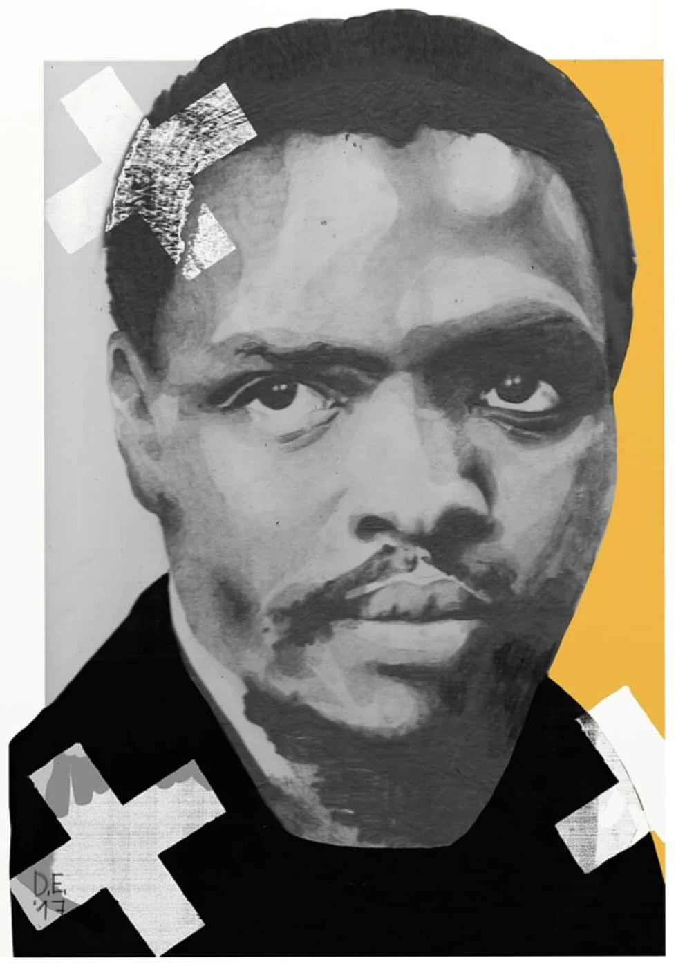 Diana Ejaita | Pencil & silkscreen portrait of STEPHEN BIKO.