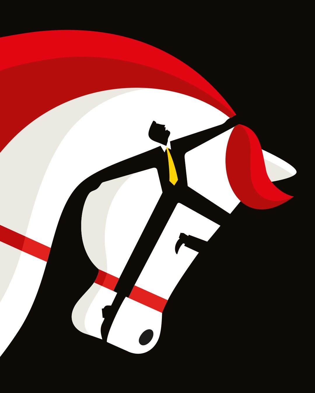 Noma Bar illustration for the Merry-Go-Round Broke Down book cover, a David Woo globalization novel published by Regalo Press.