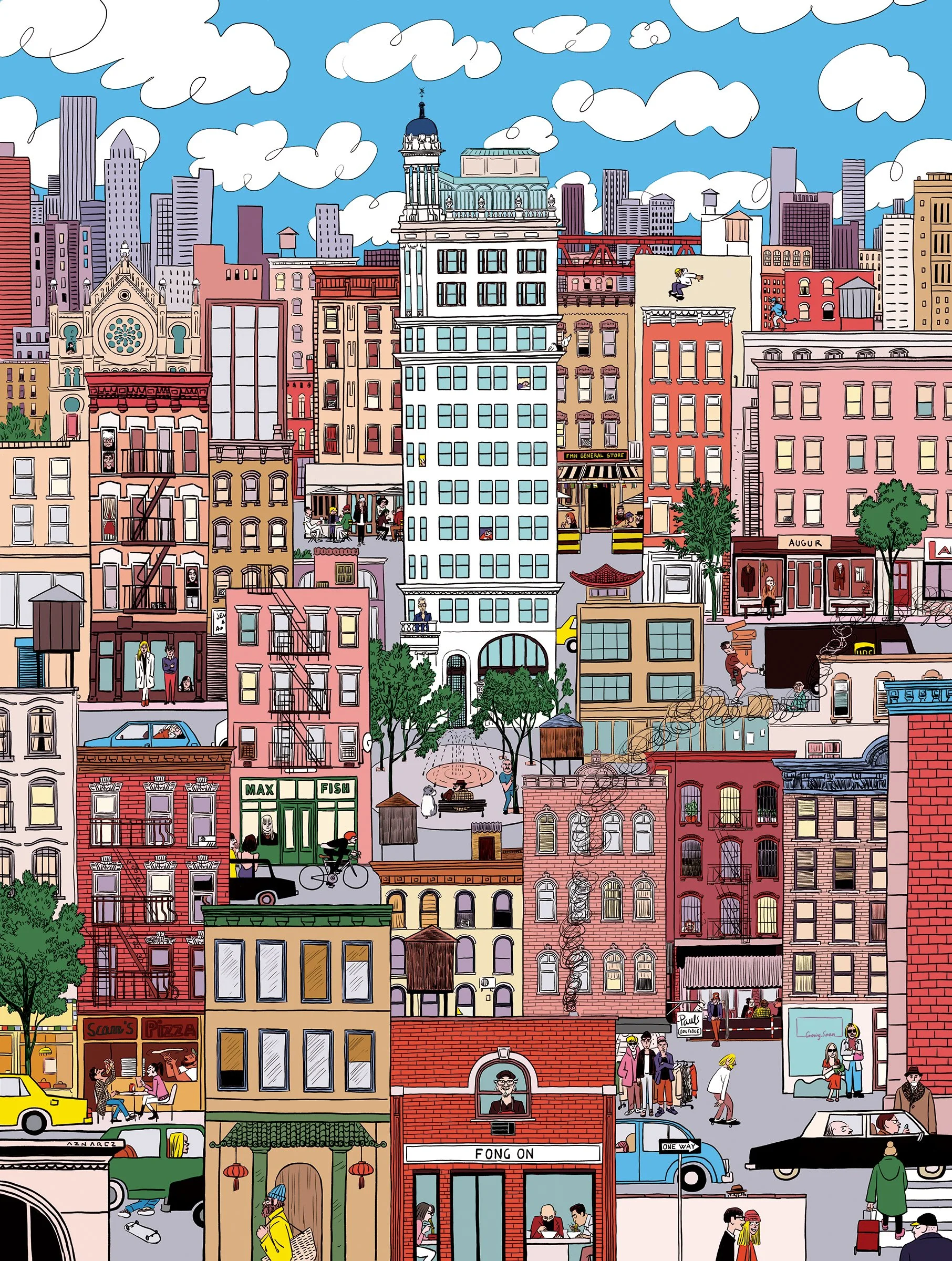 illustration by javi aznarez of the lower east side new york