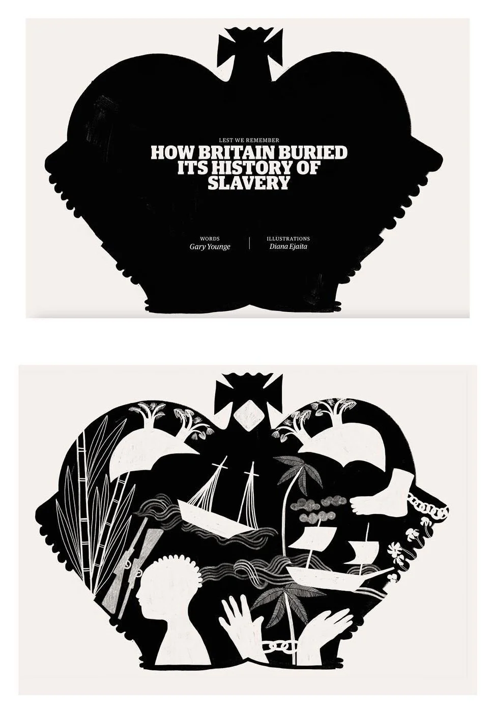 Diana Ejaita Illustration for the @guardian
"HOW BRITAIN BURIED ITS HISTOY OF SLAVERY". A piece written by Gary Younge sociology professor at the university of Manchester.