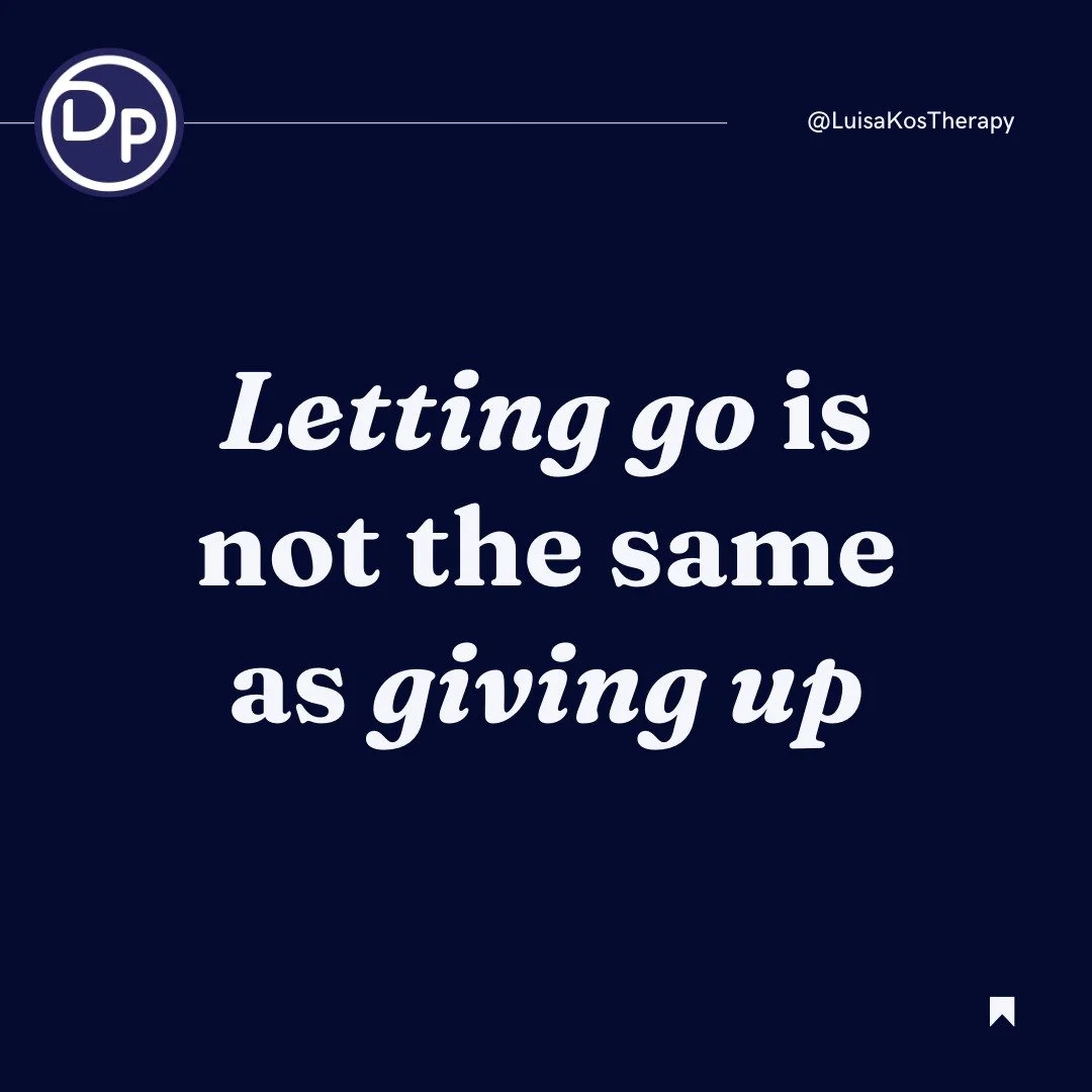 Letting go is often misunderstood. Many people hear it as giving up, or as a sign of defeat. But they are not the same thing.

Letting go means recognising that some things are outside your control. You cannot control another person&rsquo;s feelings,