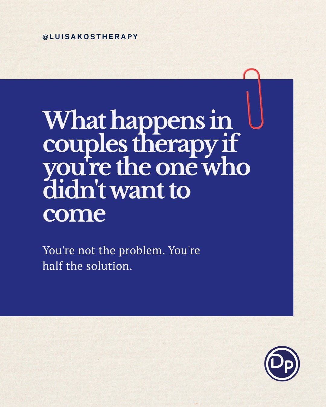 You didn't book this appointment. 
Maybe you came to keep the peace. Maybe you're quietly convinced this is going to be one hour of being told everything you've done wrong. Maybe you're already planning what you'll say in the car on the way home.
Her