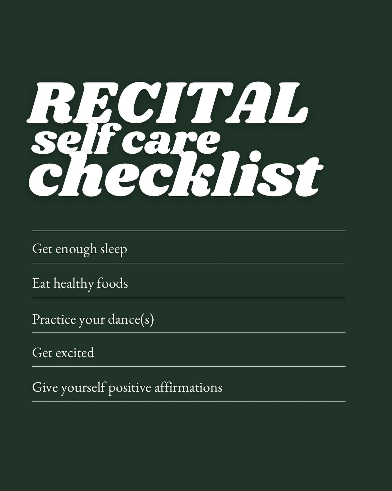 Make sure you check off your self-care list before the shows tonight!