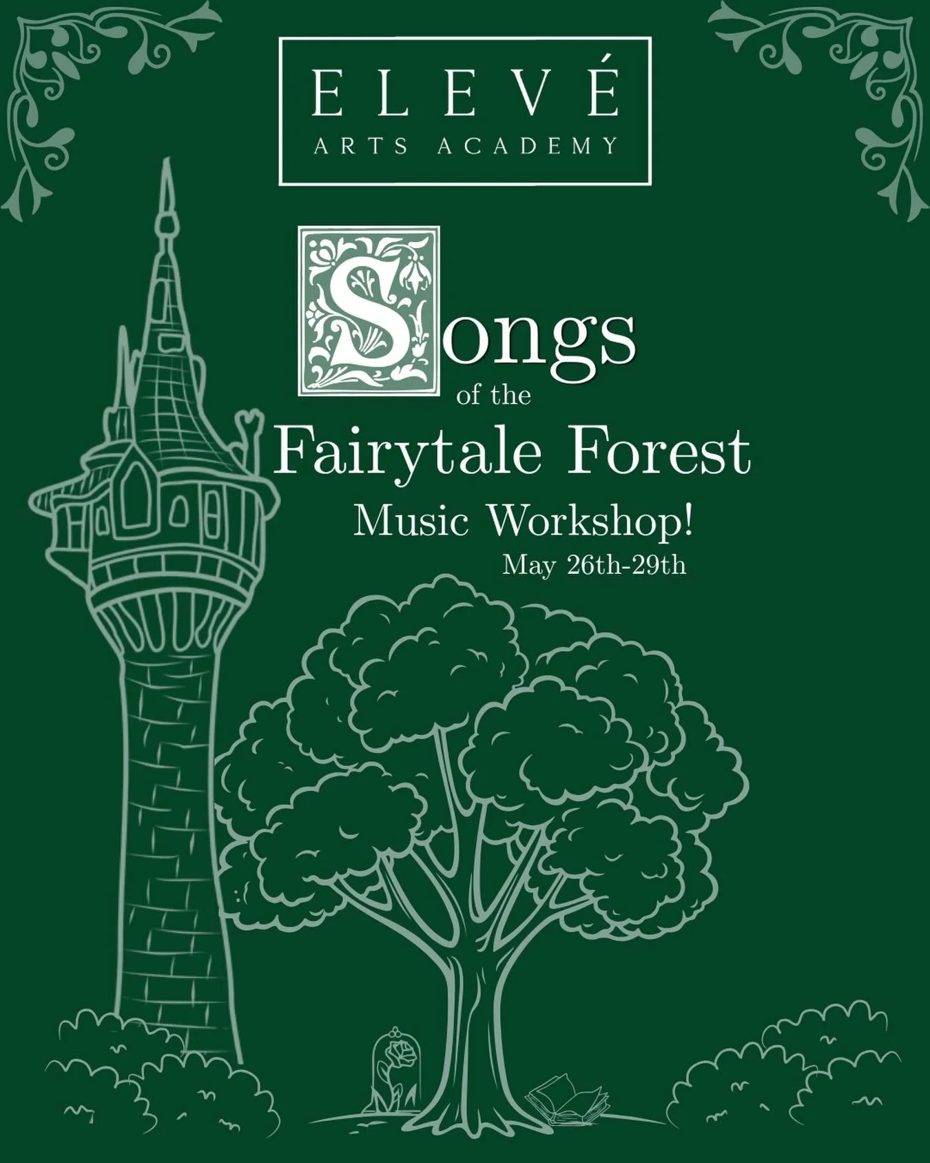 Join us May 26th - 29th for our first week of summer workshops! We are particularly excited about our new Songs of the Fairy Tale Forest music workshop. Register today to reserve your spot!

Do princesses, princes, and magical creatures inspire wonde