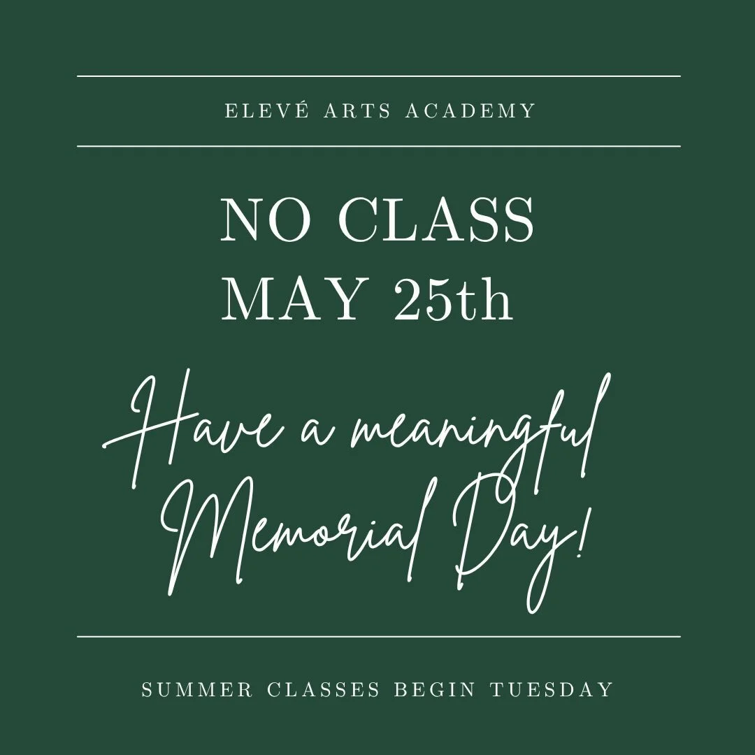 Happy Memorial Day! We are closed today. But be ready, because tomorrow will be the first day of classes for our SUMMER 2026 Classes!
