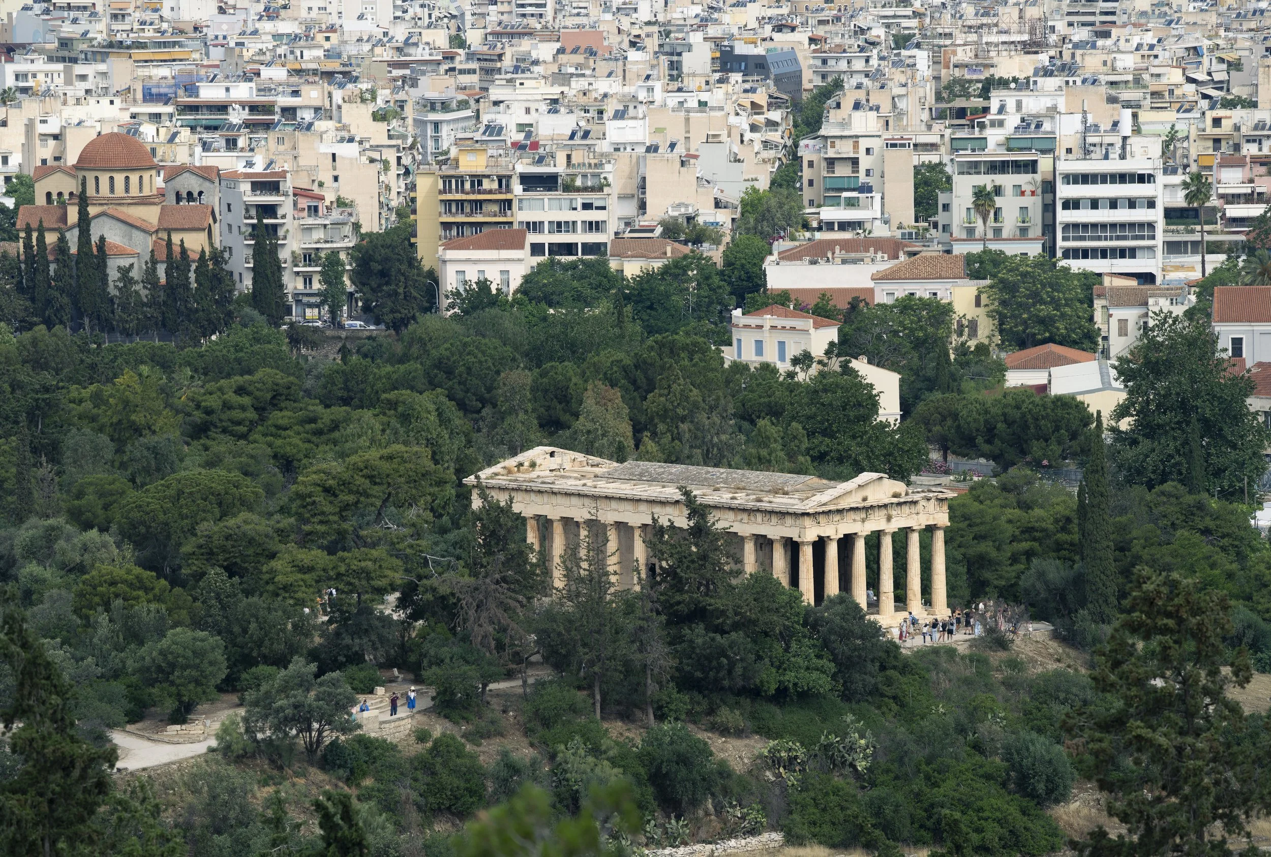 Not the main attraction in Athens, but fascinating how many ancient sites like this Temple of Hephaestus are sprinkled randomly throughout the city - Athens, Greece
