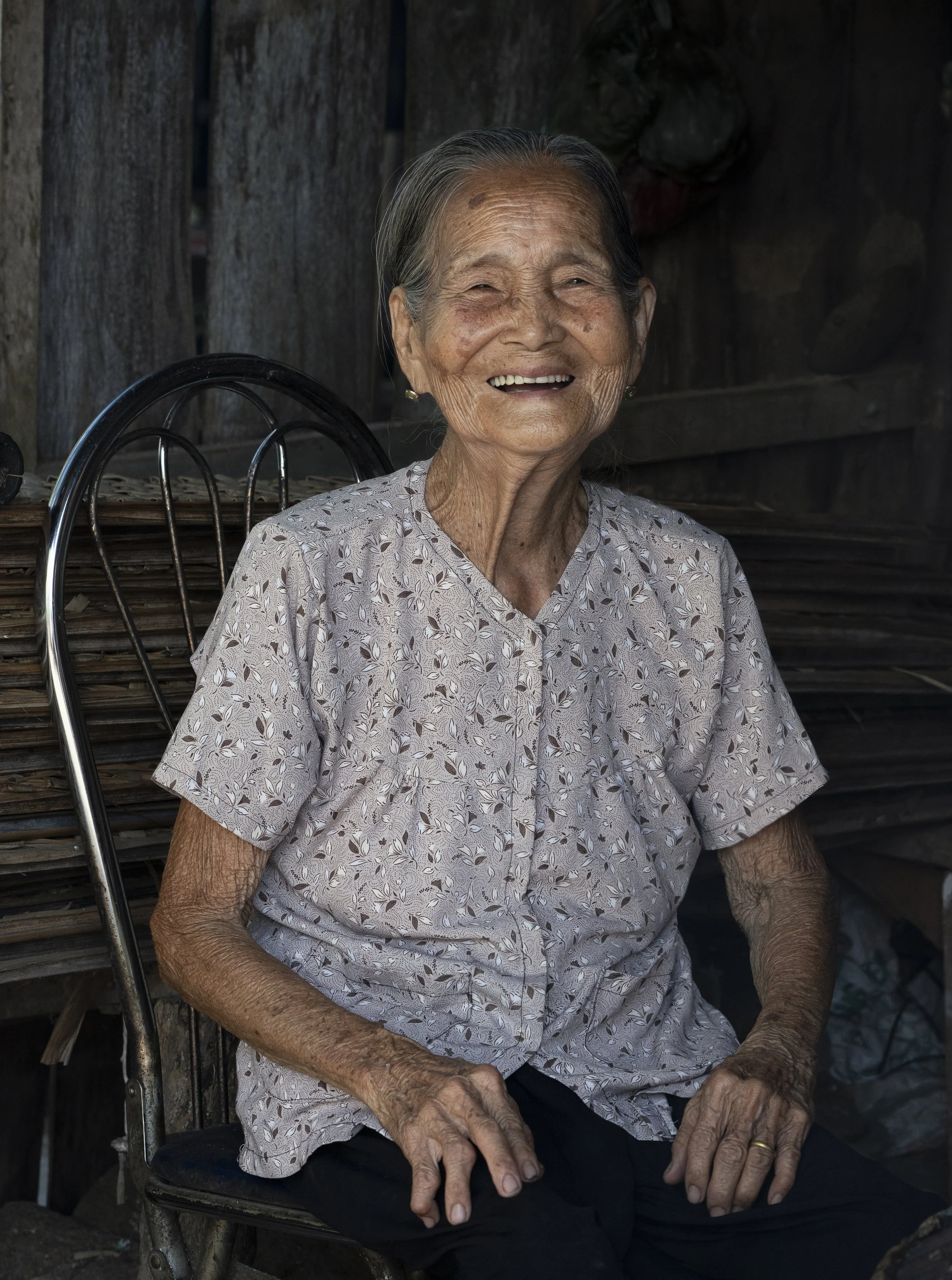 Ninety-Six-Year-Old "Five," So Named because She was the Fifth Born in Her Family - Vinh Long District, Mekong Delta, Vietnam