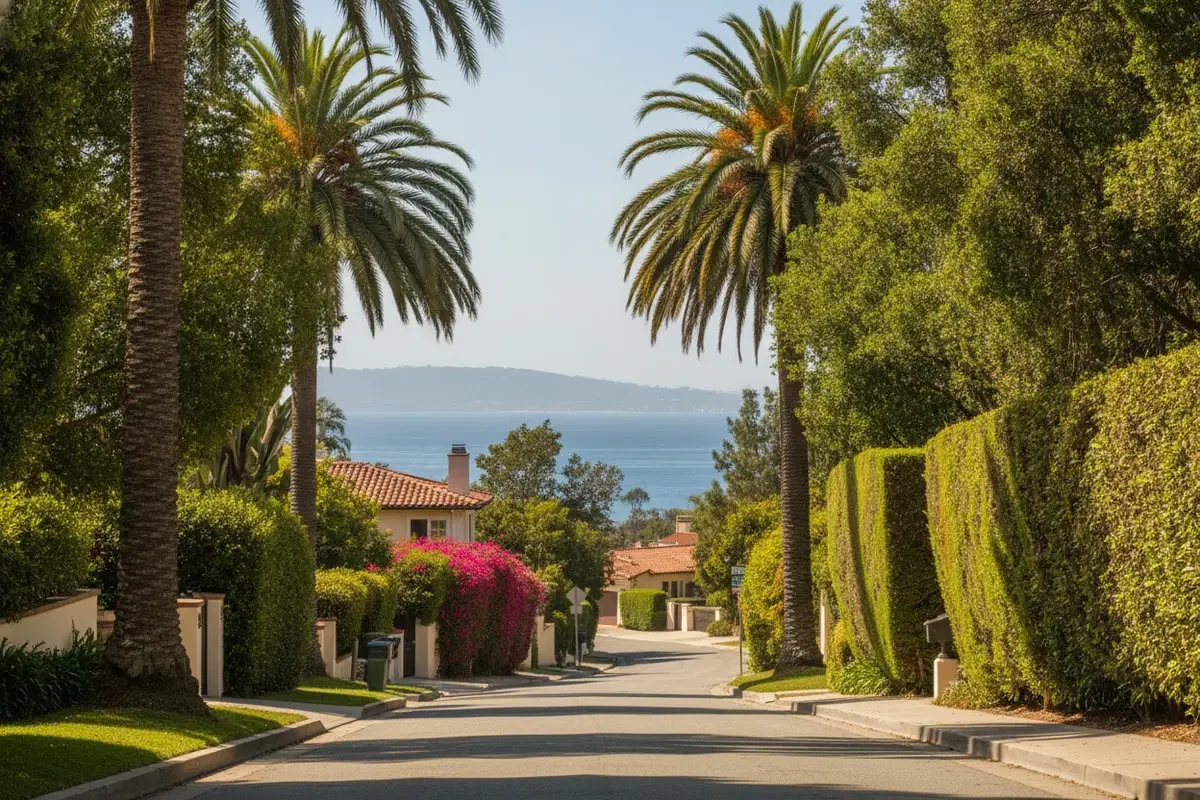 A La Jolla residential street near the Pacific coast