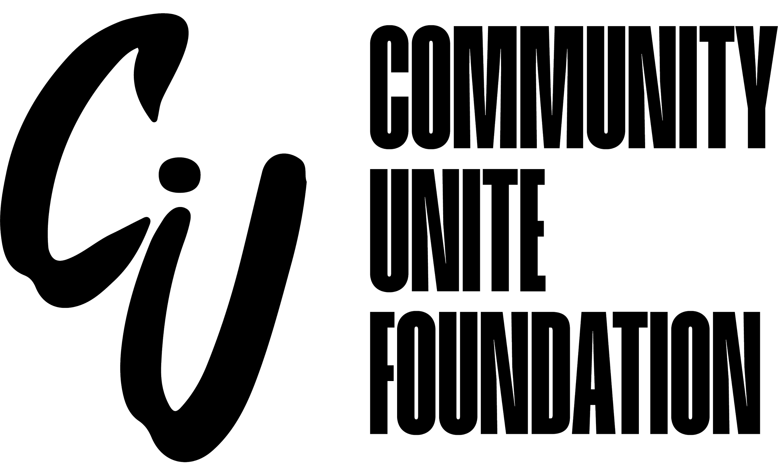 Text outline of the phrase 'CONTRIBUTING TO THE FOUNDER'S FOUNDATION' with a stylized 'C' shape on the left side.