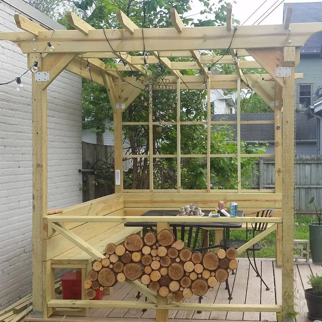 Made some heavy duty lattice to keep the grape vine at bay.