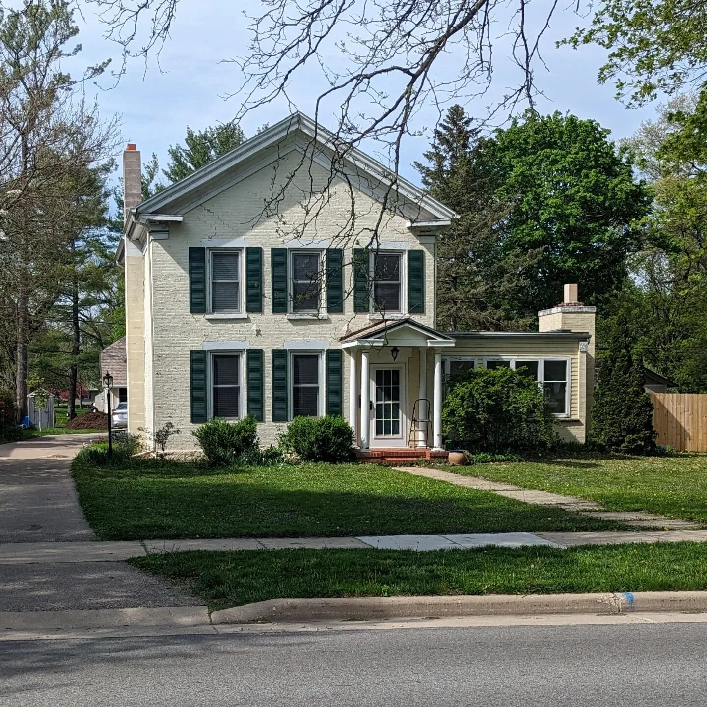 I put new shutters on this historic house in Evansville today. It was hot and I was working on ladders so I apologize for the picture. 5 more sets of shutters installed on the side w/ the addition. This was a short order job, the homeowners are havin
