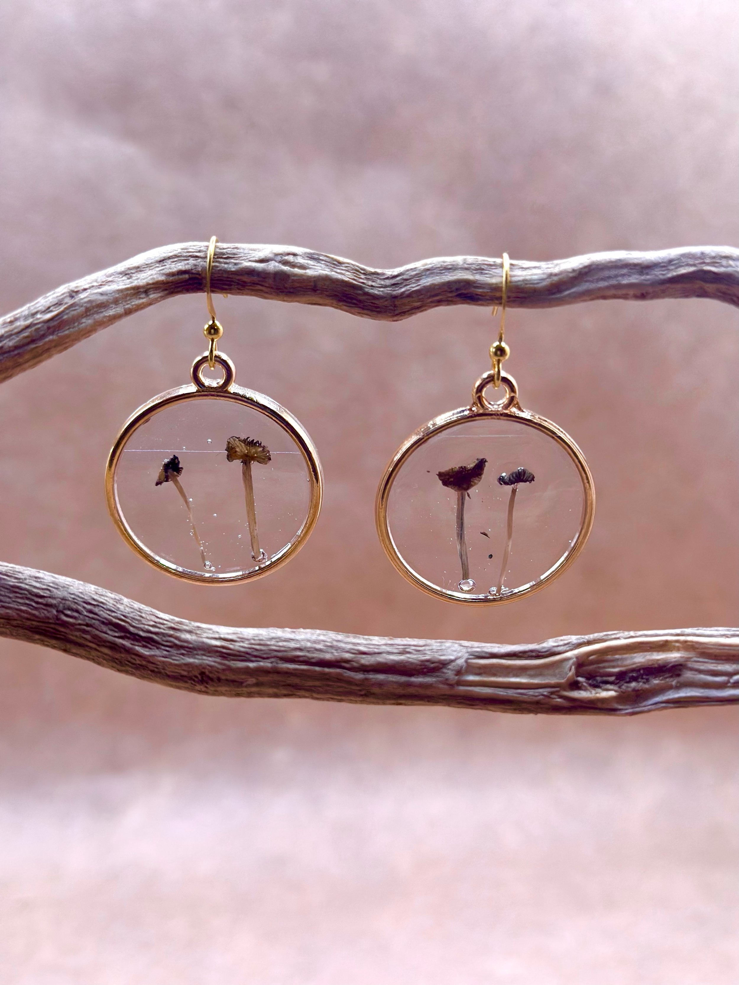 Mushroom Earrings - Tiny & Mighty, circle
