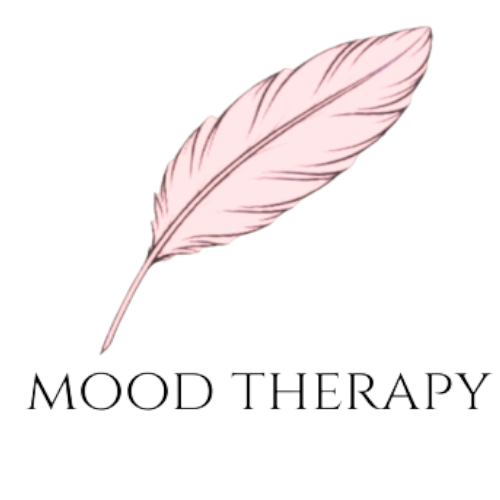 Linda Chi Mood Therapy PLLC logo featuring a soft pink feather, representing trauma-informed EMDR therapy for anxiety, depression, and trauma in Oklahoma City and Dallas.