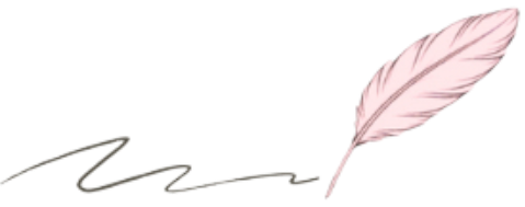 A pink feather with a gray wire on a black background.
