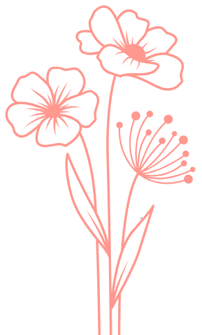 three soft pink flowers with long stems, symbolizing growth and healing. Represents depression therapy services available in Oklahoma and Texas, offering compassionate support to help you move through emotional pain and find relief.