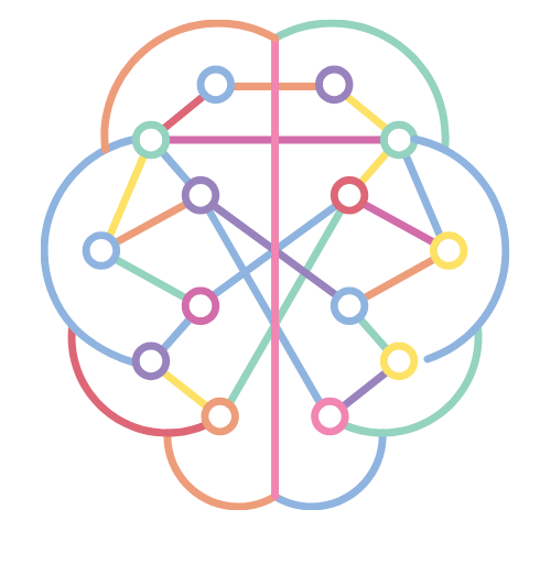 Colorful brain network illustration representing Brainspotting and EMDR intensives for trauma and anxiety therapy in Texas and Oklahoma.