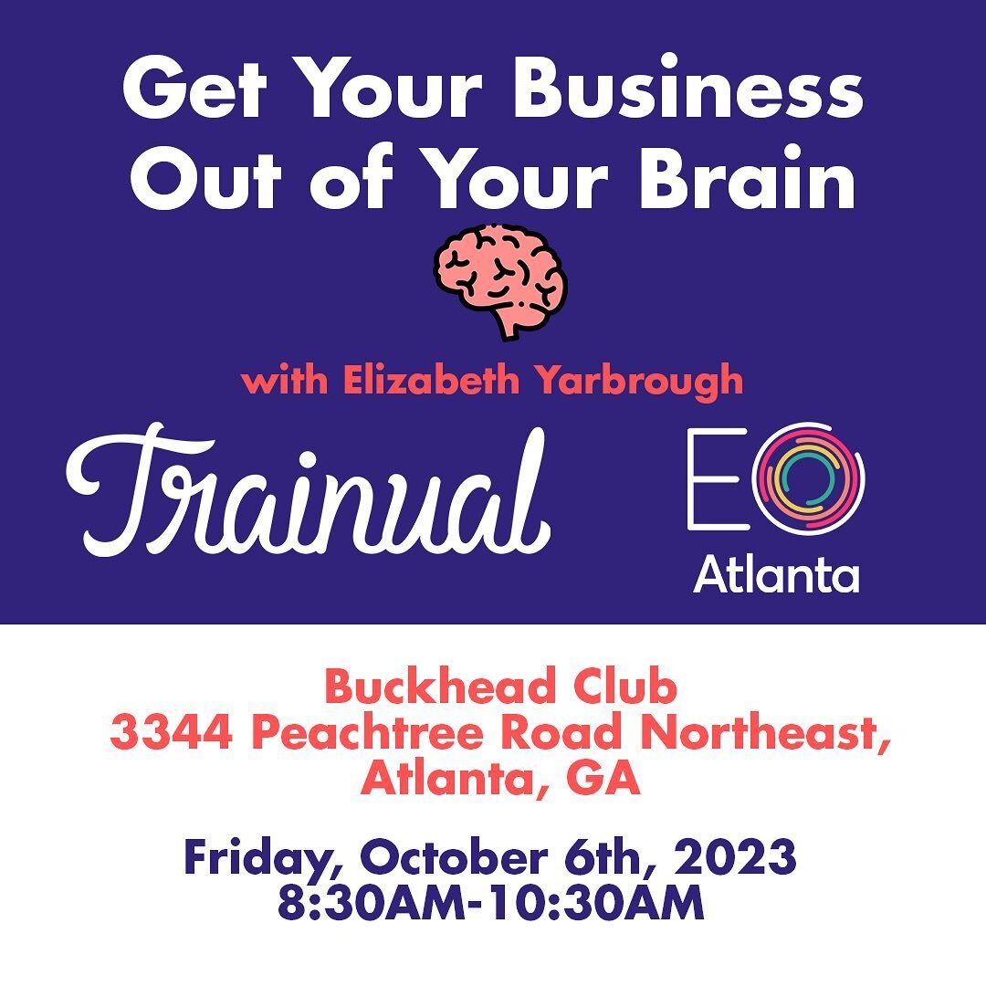 Our next EO Atlanta Event 🚨

This Friday we are working with @trainual to bring our members a mini workshop! 

Sign up on the EO Atlanta website before it&rsquo;s too late. 

#entrepreneurship #biztips #business #business101 #workshop #training #atl