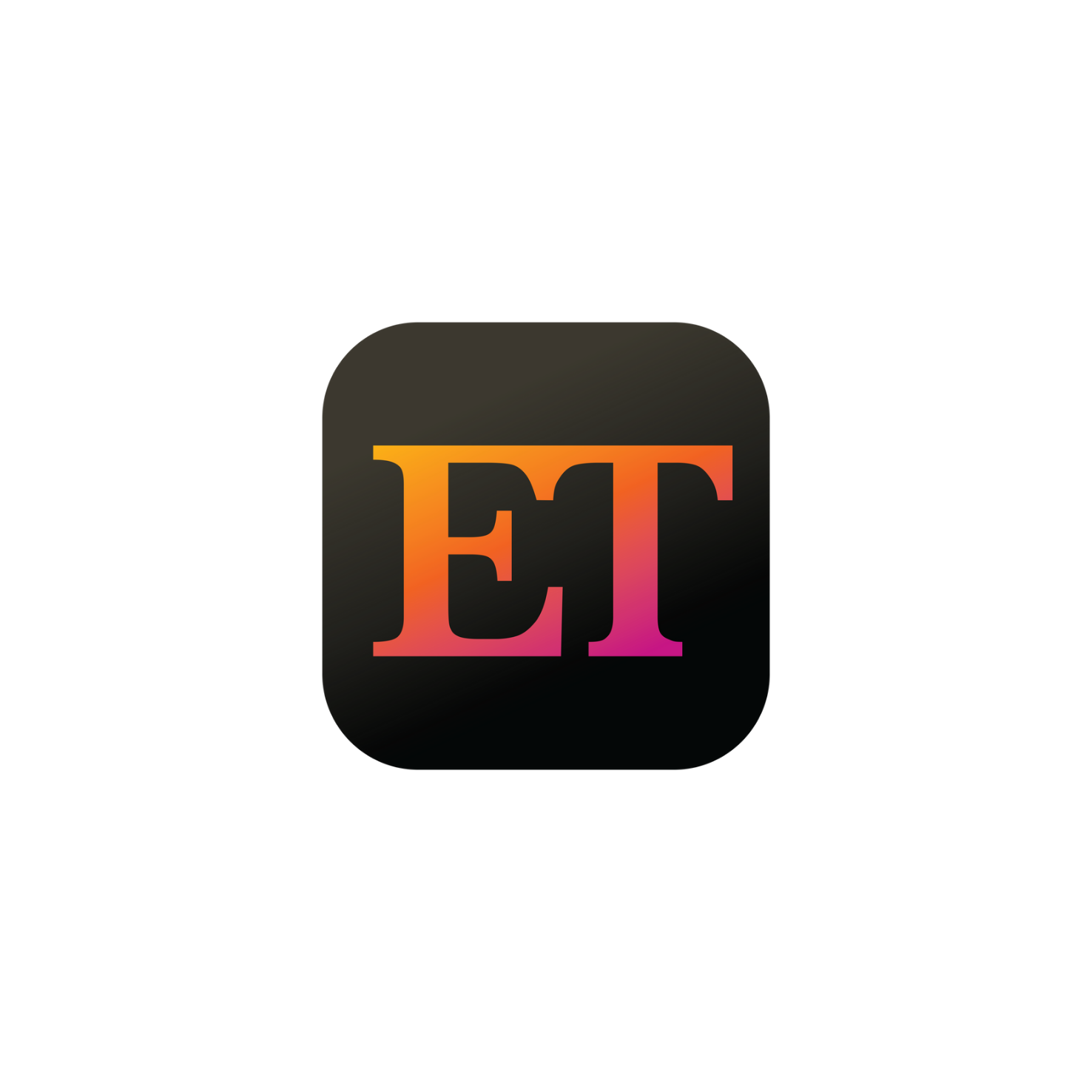 App icon with the letters 'ET' in gradient colors on a black rounded square background.