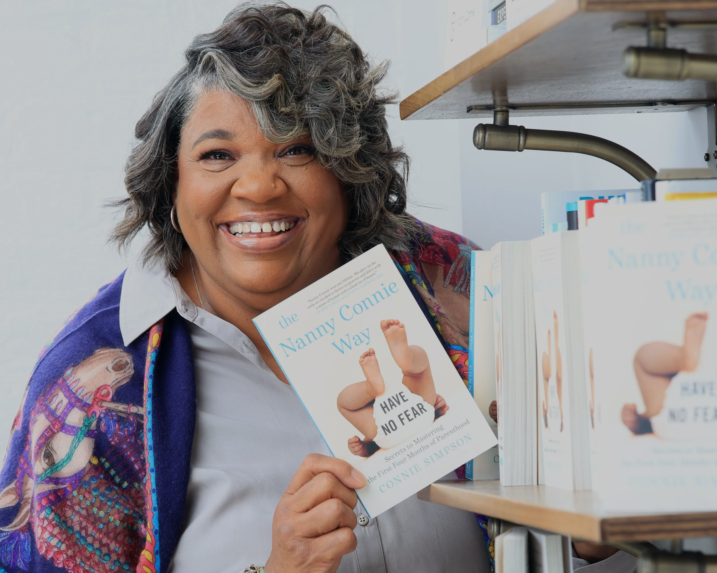 Nanny Connie (Connie Simpson) at a bookstore appearance for The Nanny Connie Way, her bestselling parenting guide published by Simon & Schuster.
