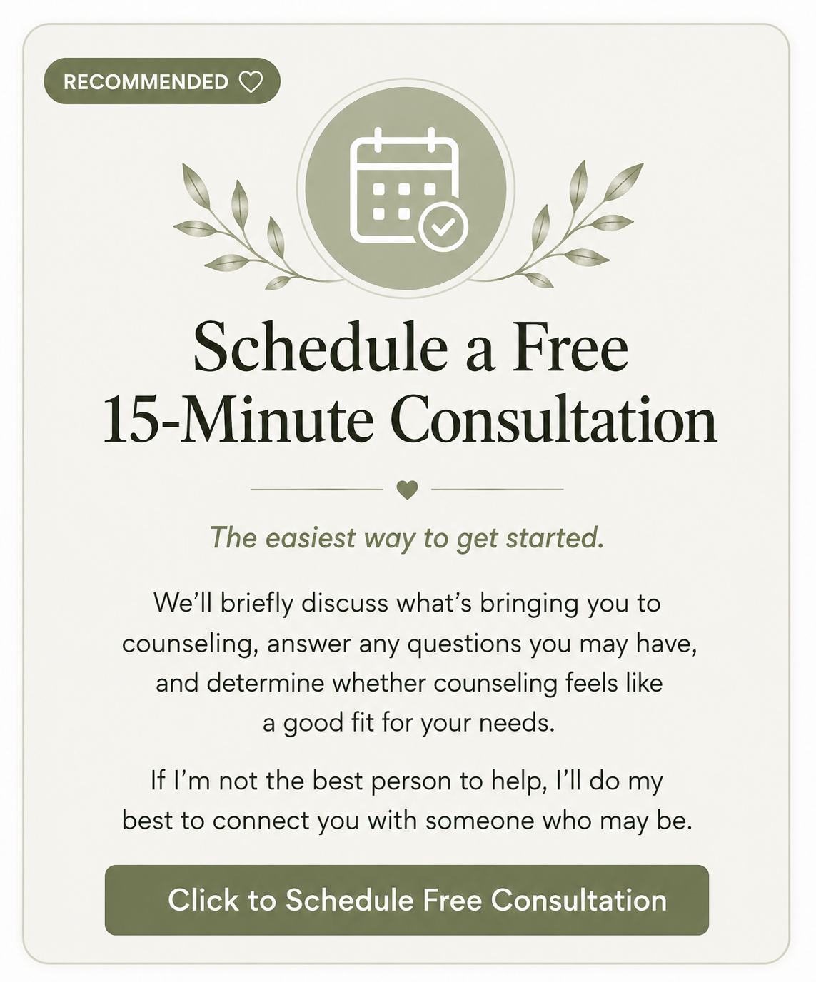Schedule a free 15-minute consultation for counseling in Conyers, GA