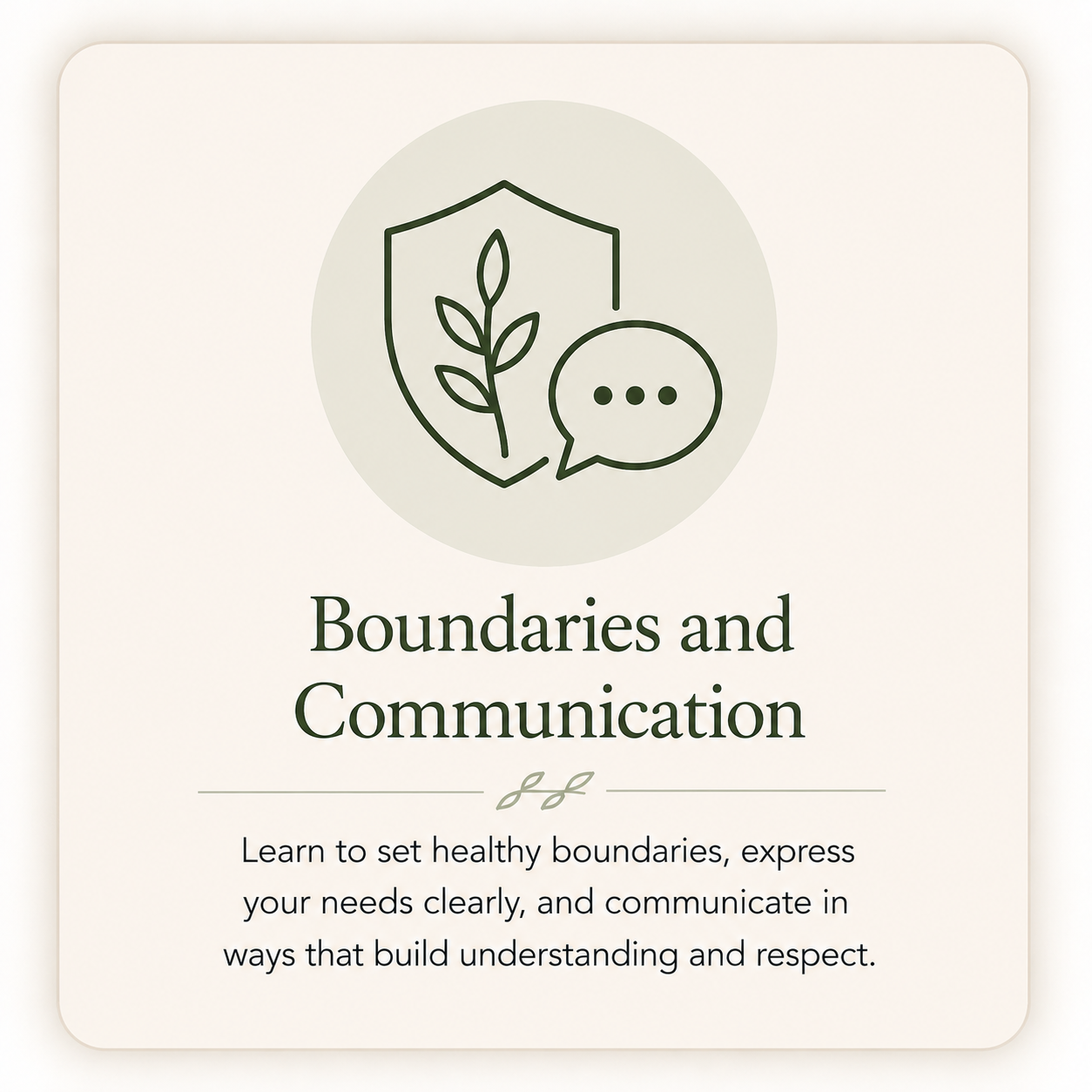 Boundaries and communication