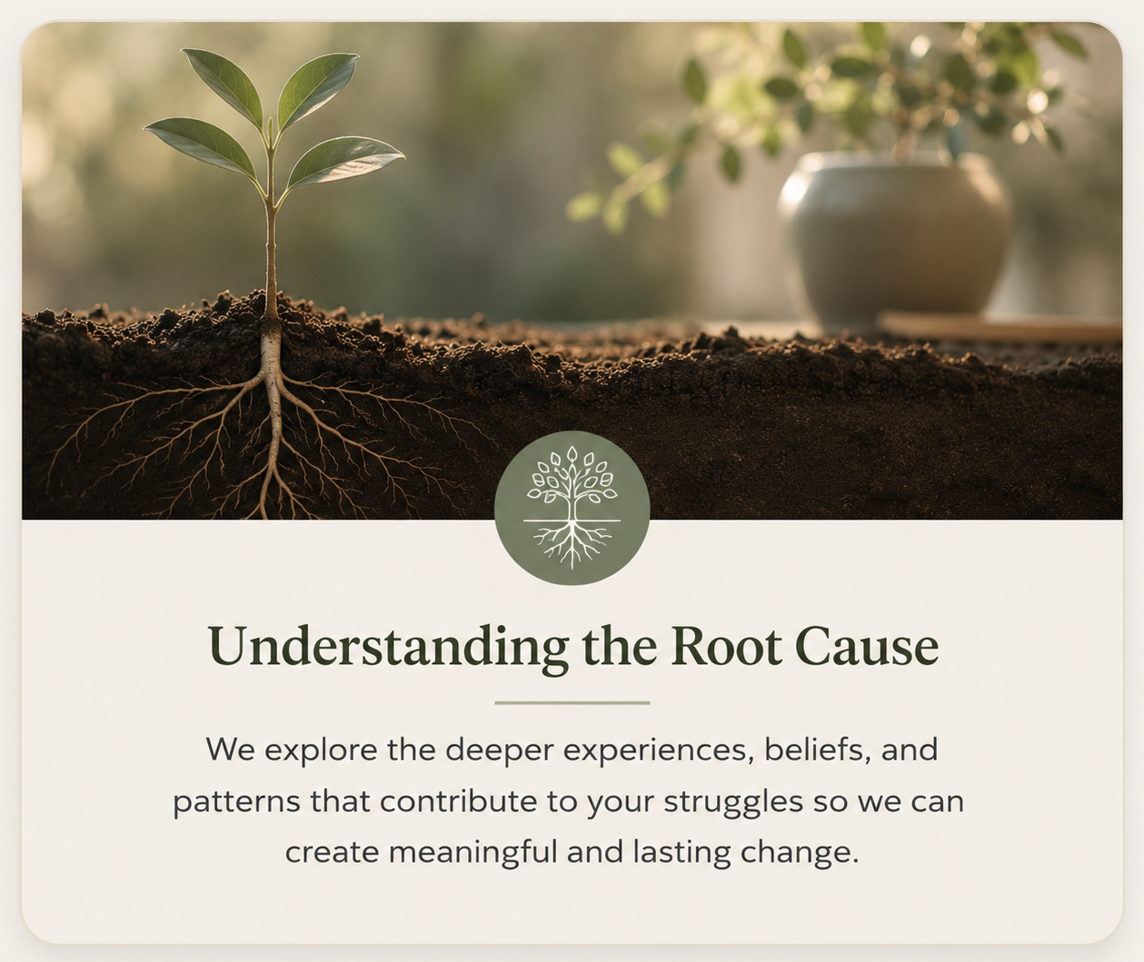 My values as a trauma and relationship therapist include understanding the root cause.
