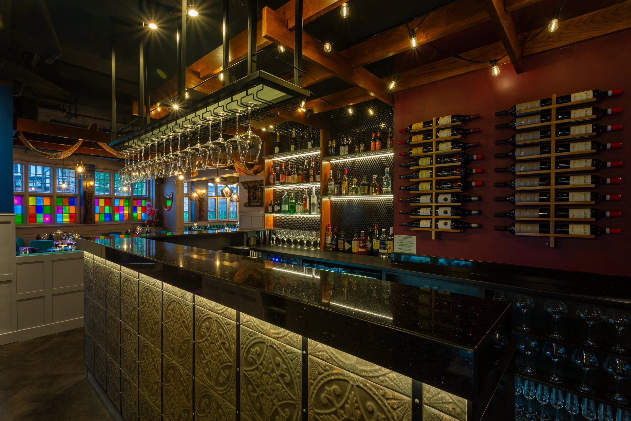 The bar at The Dilli, Haslemere – Restaurant Photography by Sequoia Studios