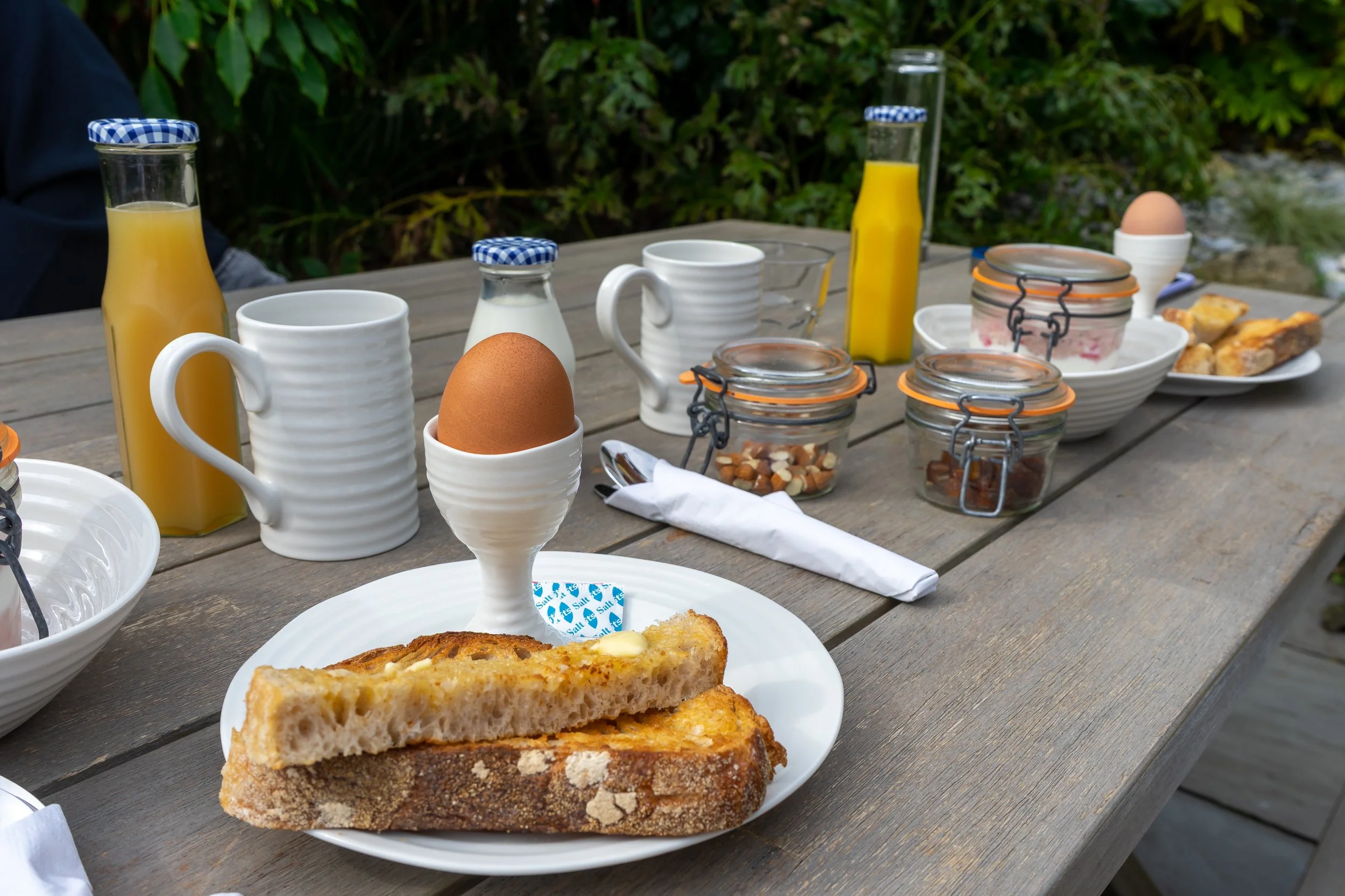 Boiled egg and sourdough soldiers