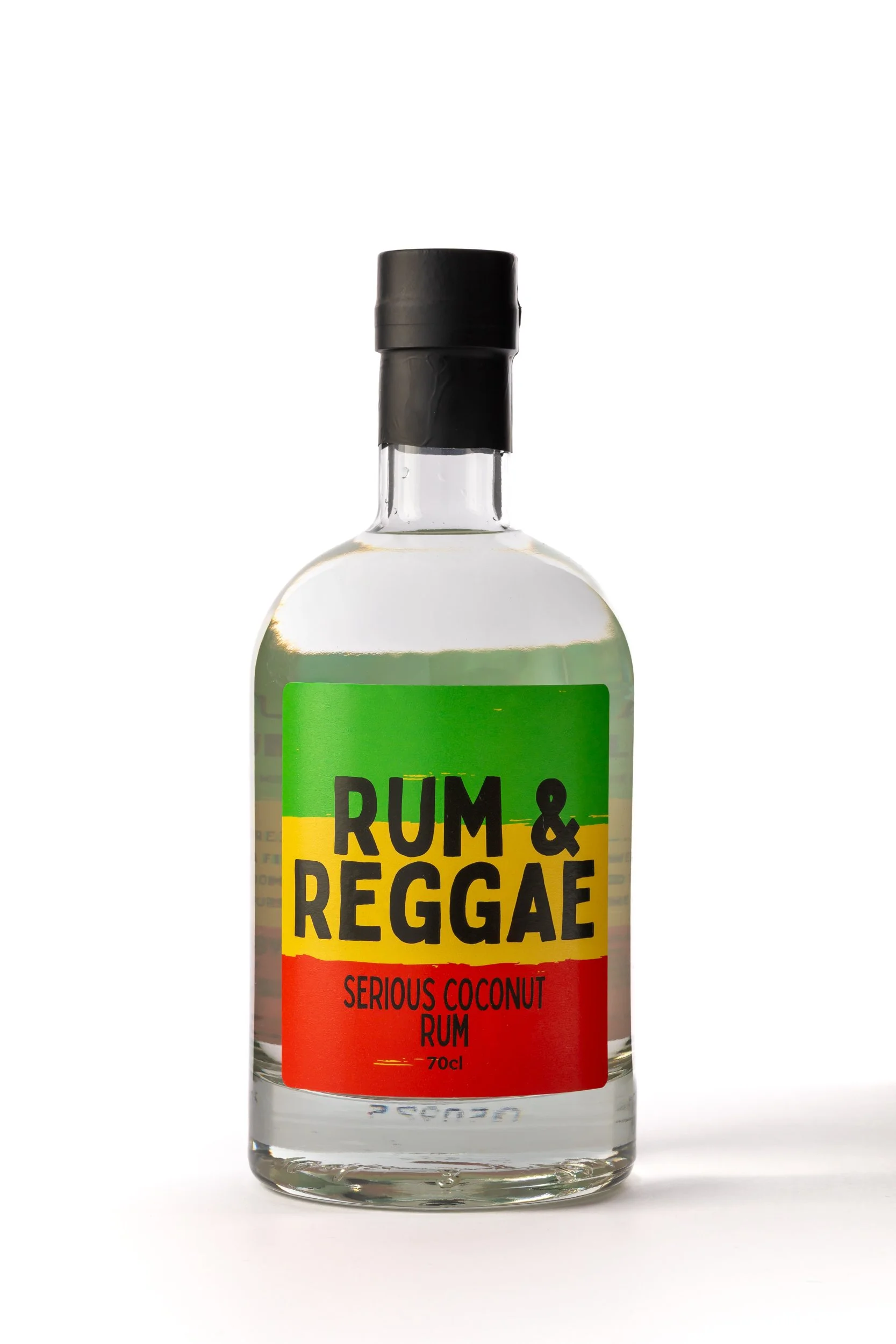 Rum &amp; Reggae Serious Coconut Rum product shot isolated on white background