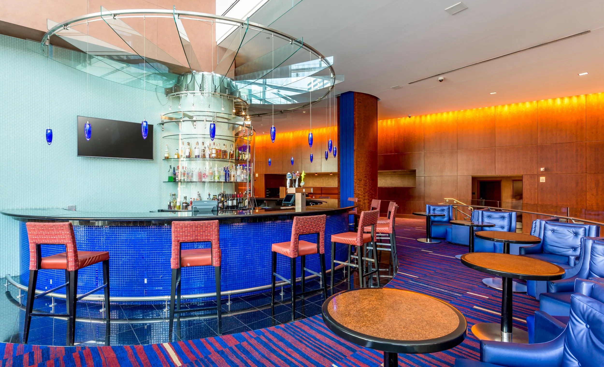 Hotel bar area at Hilton, Baltimore, USA
