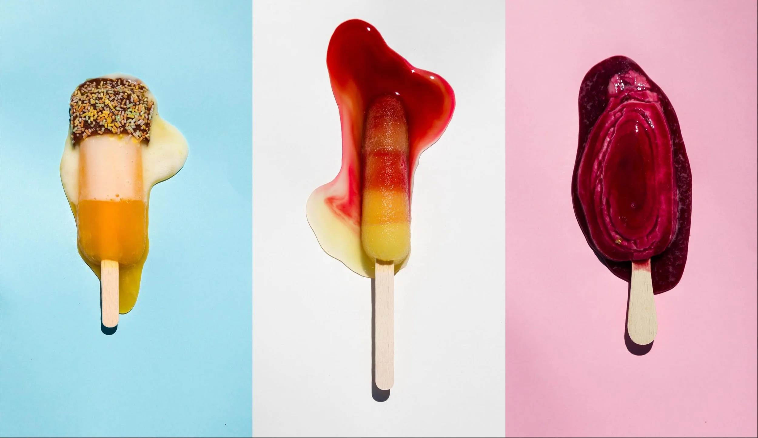 I know you might feel like you&rsquo;re melting at the moment in the UK, but you&rsquo;ll be fine. At least the ice lollies are doing what they&rsquo;re supposed to&hellip;

A little creative triptych experiment from the garden, capturing that split 