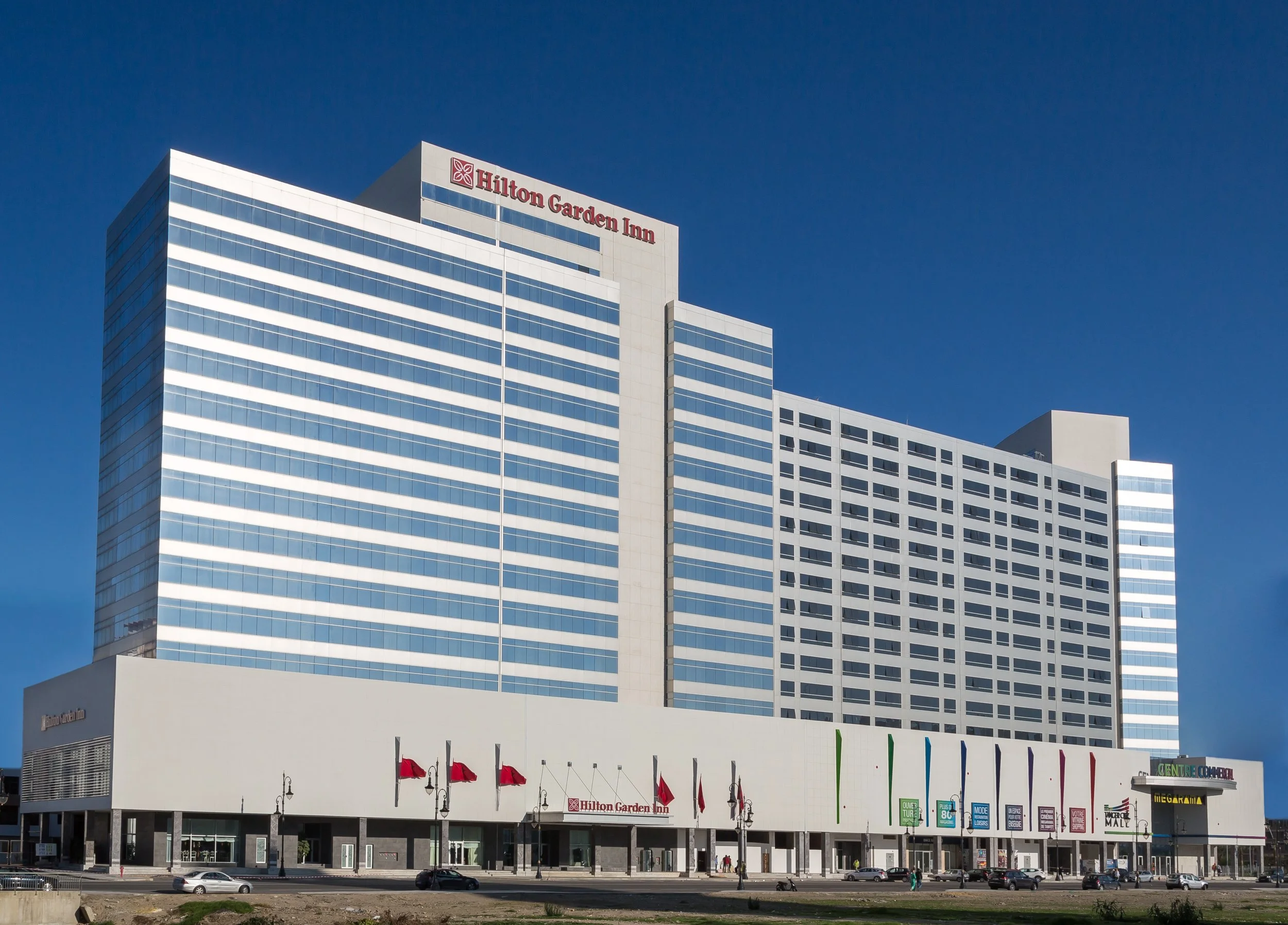 Daytime exterior of Hilton Garden Inn hotel in Tangier, Morocco