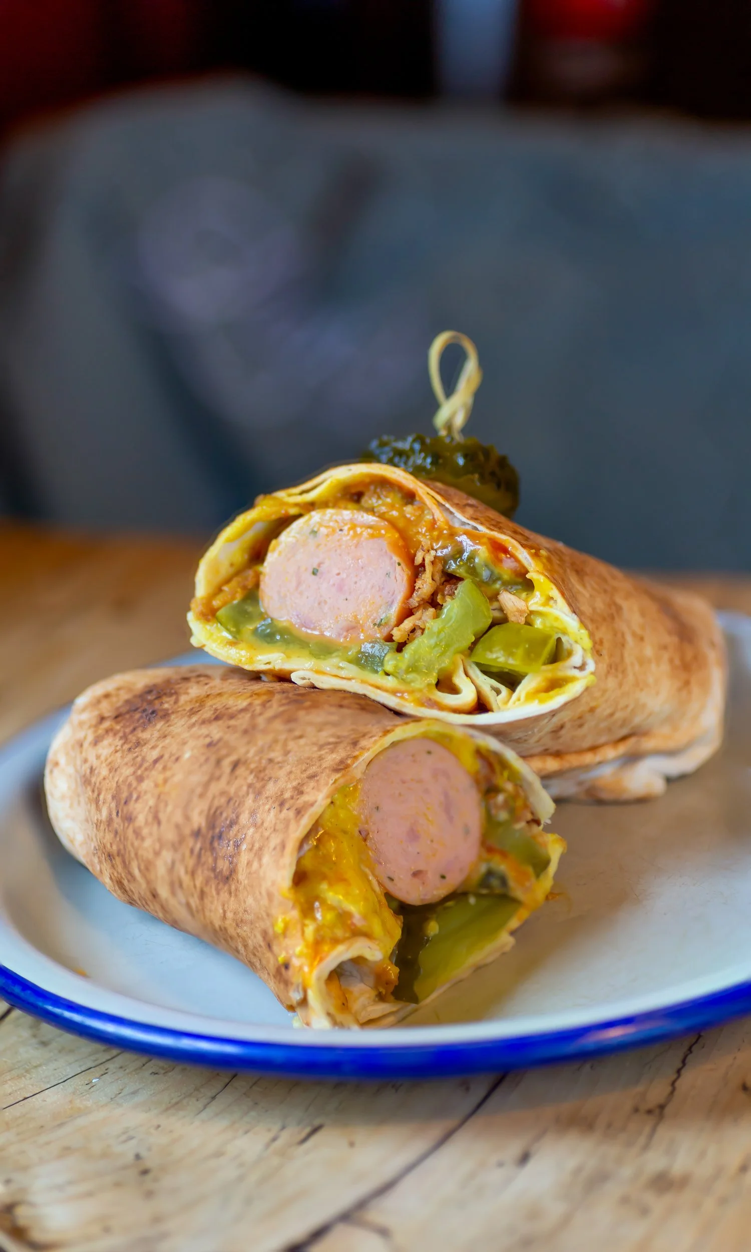 The Dirty Dog Middle Eastern flatbread wrap  – The Lion's Den Café, Haslemere, Surrey – Food Photography by Sequoia Studios