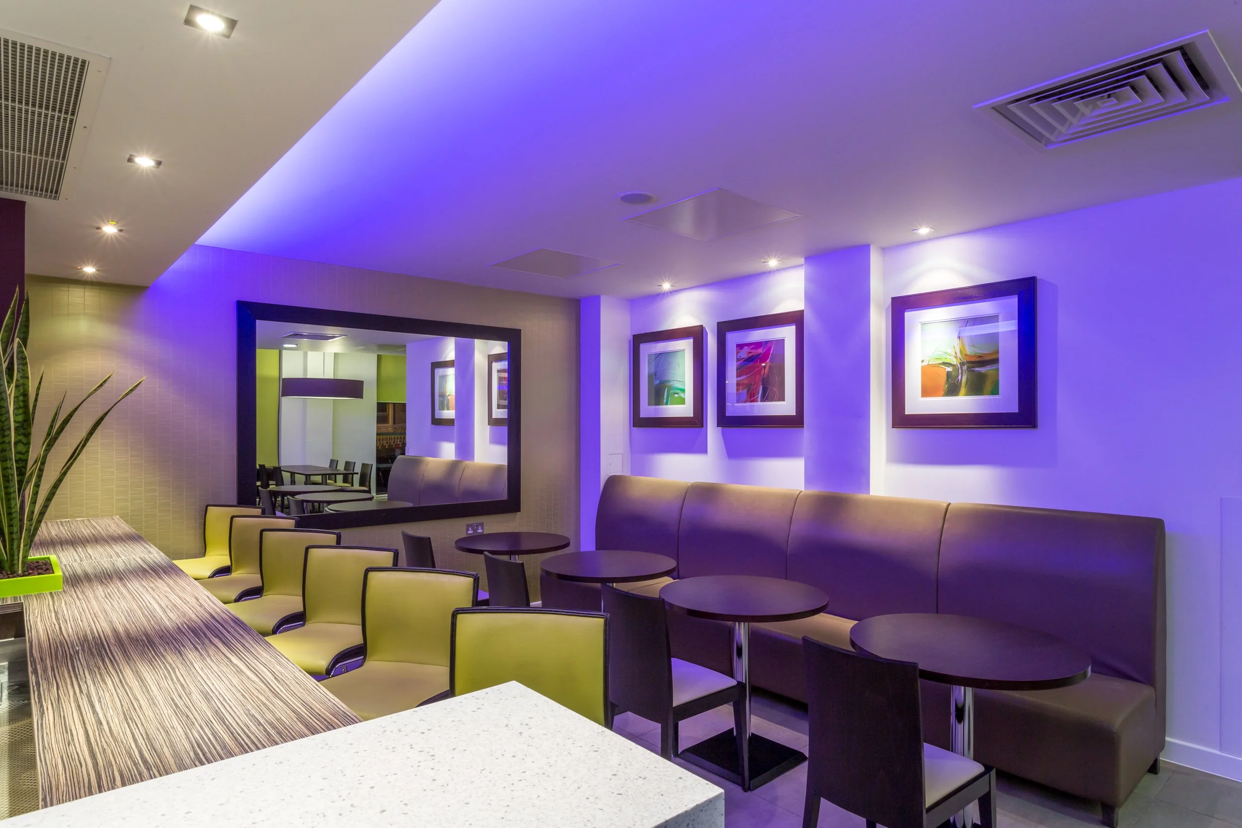 Hotel bar seating area at Holiday Inn, Harlow, Essex